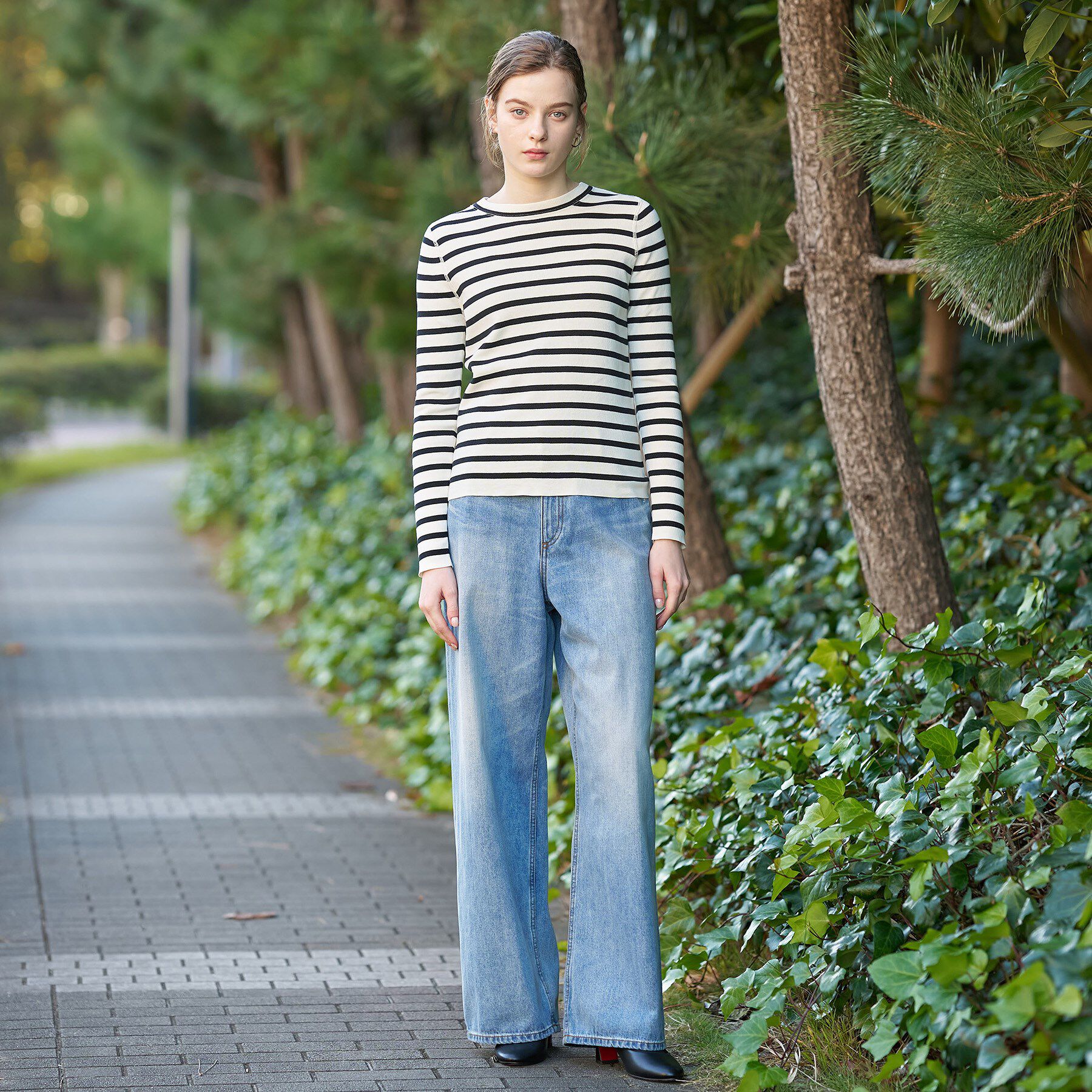 DRESSTERIOR「コットンフルニードルボーダー」|ニット・セーター|