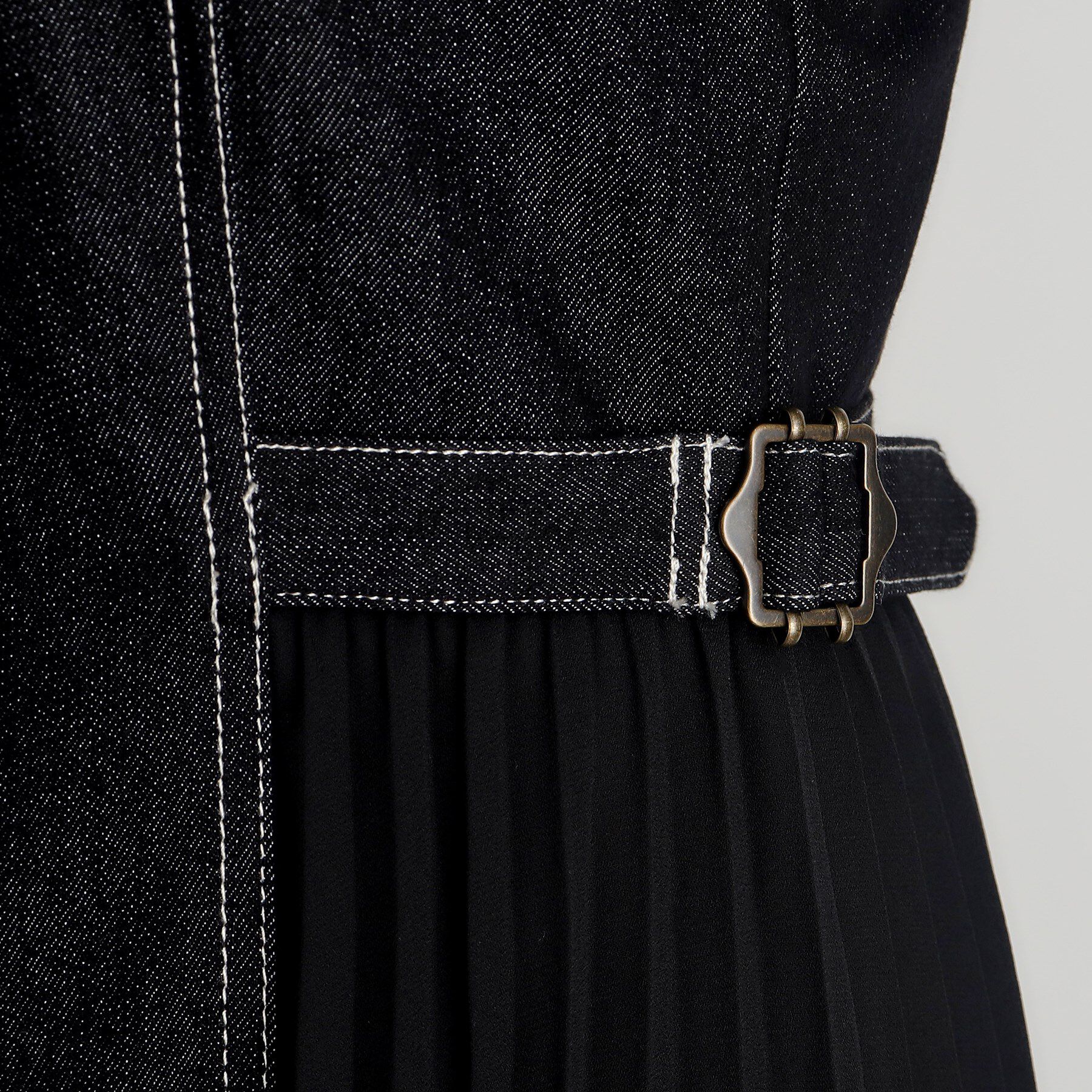 grove「デニムサイドプリーツジャンドレ」|ワンピース|