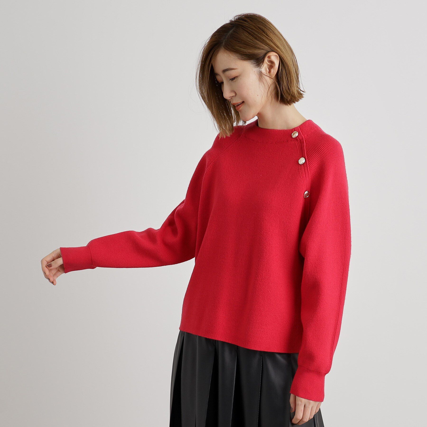 grove「肩釦ラグランスリーブプルオーバー」|ニット・セーター|