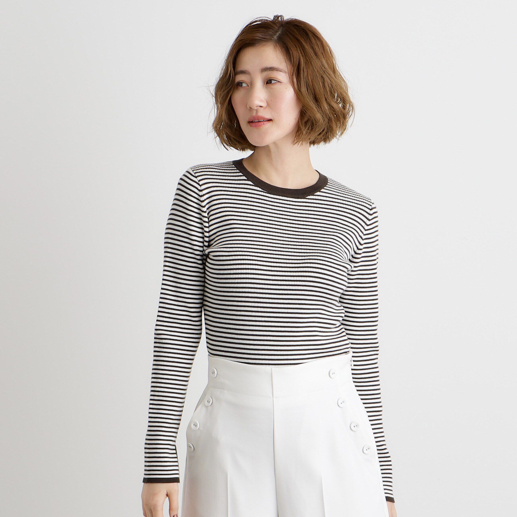 grove「【抗ピル／MW】リブニットプルオーバー」|ニット・セーター|