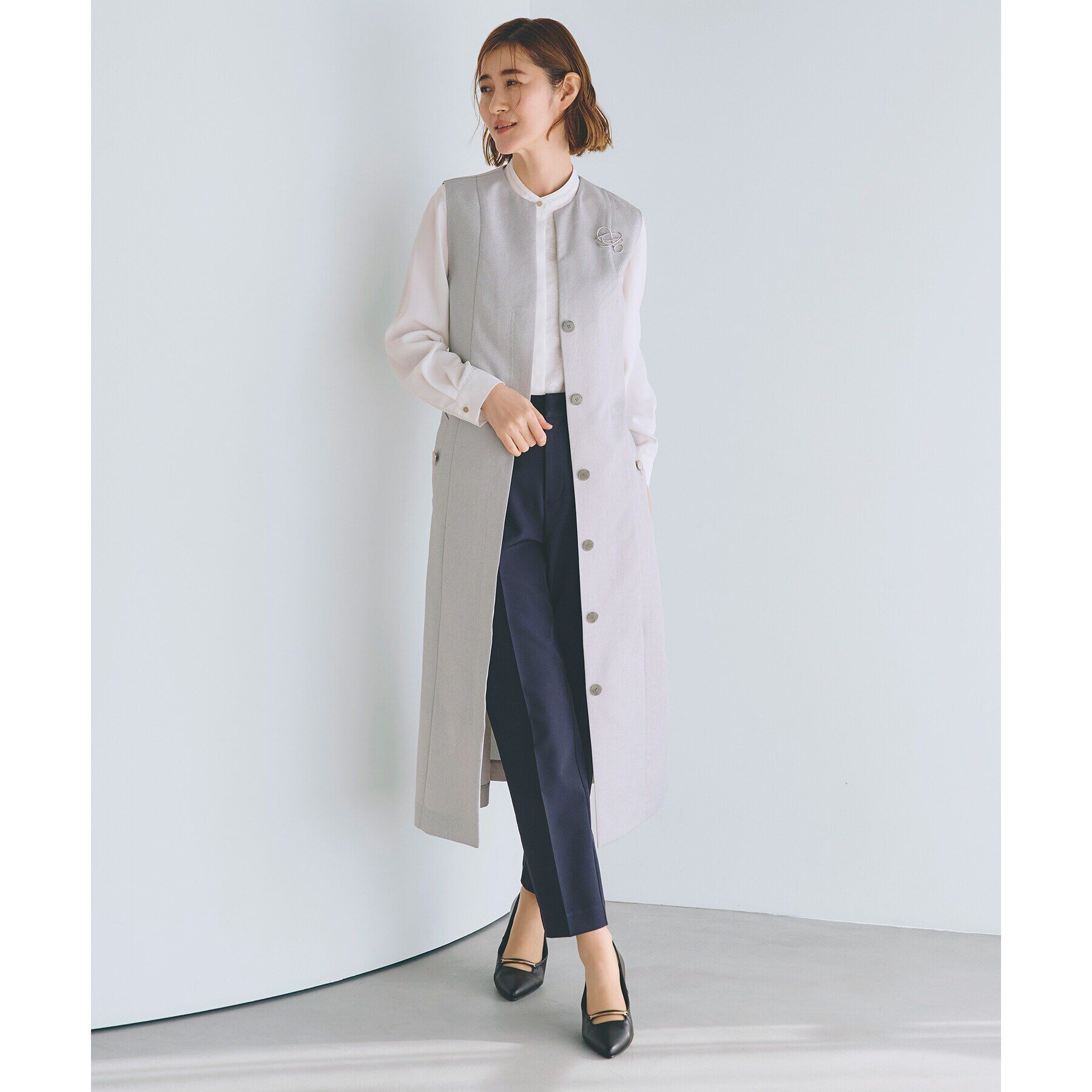 grove「ジレ2WAYジャンドレ」|ワンピース|グレー(012)