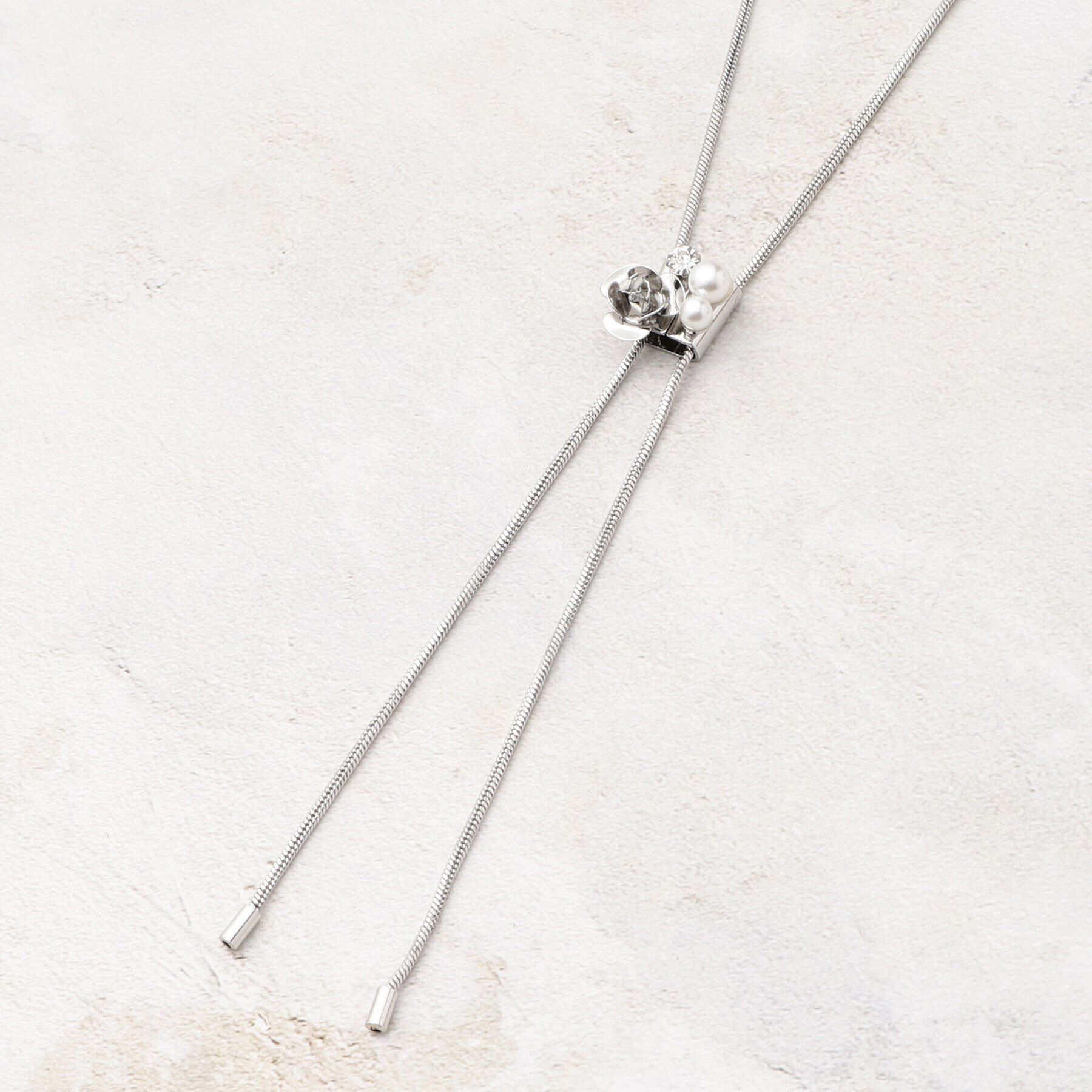 grove「メタルローズループタイネックレス」|ネックレス|シルバー(006)