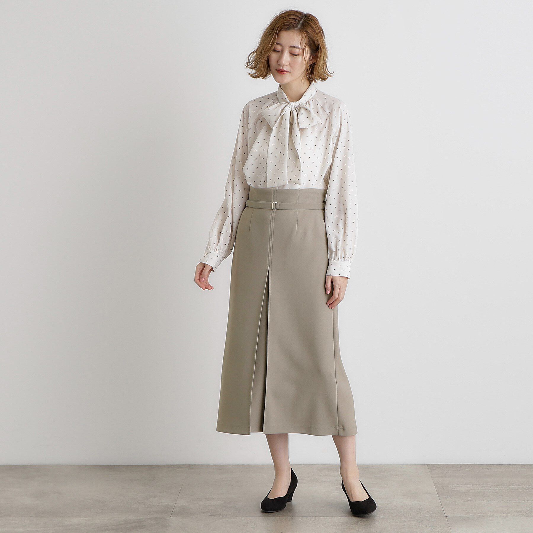 grove「取り外しストラップ付ナロースカート」|スカート|