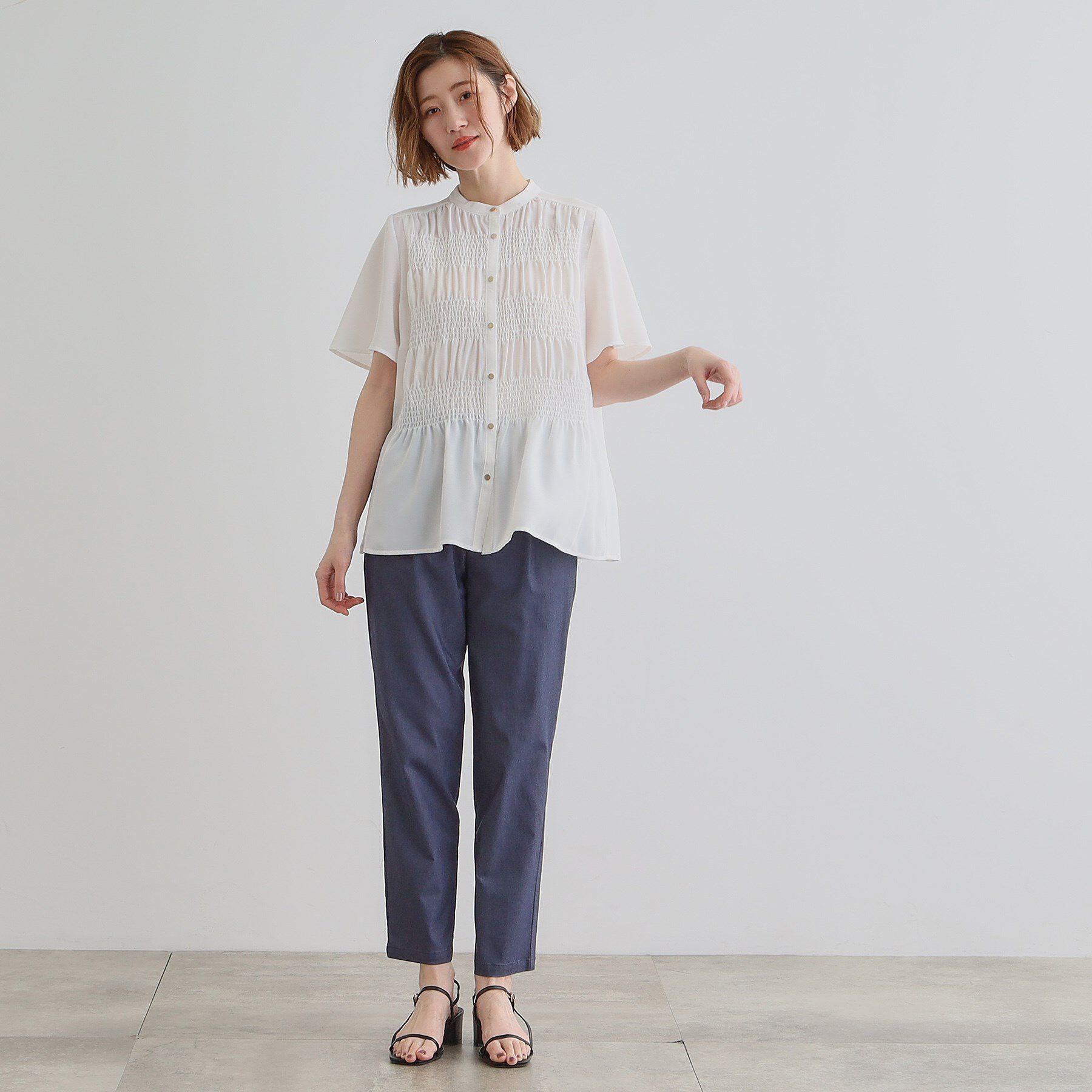 grove「大人の抜け感シアースラブシャーリングブラウス」|シャツ・ブラウス|