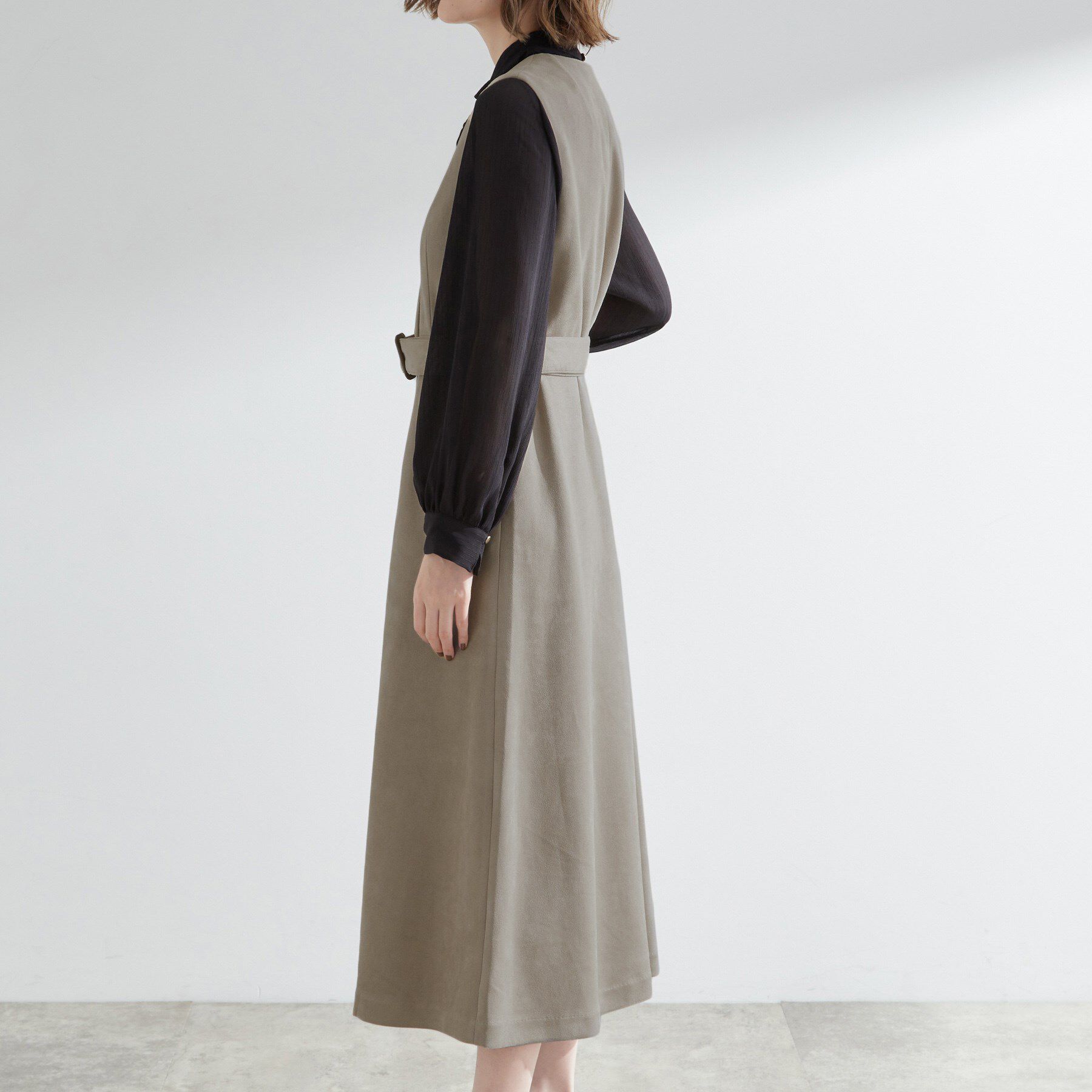 grove「【2WAY】スウェード調ジレワンピース」|ワンピース|