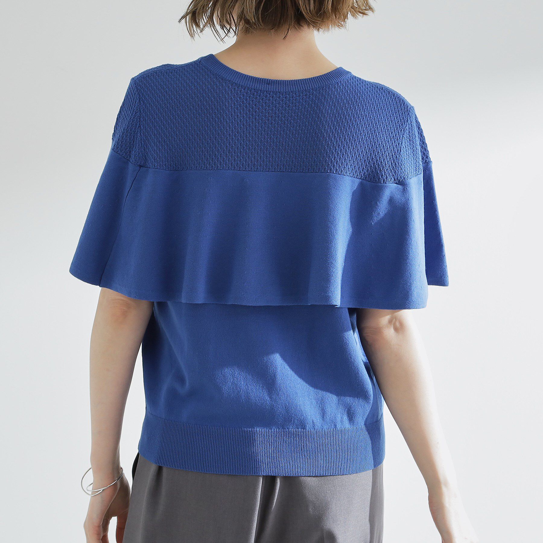 grove「涼しくて華やか1枚で差の付く　ケープフリルニット」|ニット・セーター|