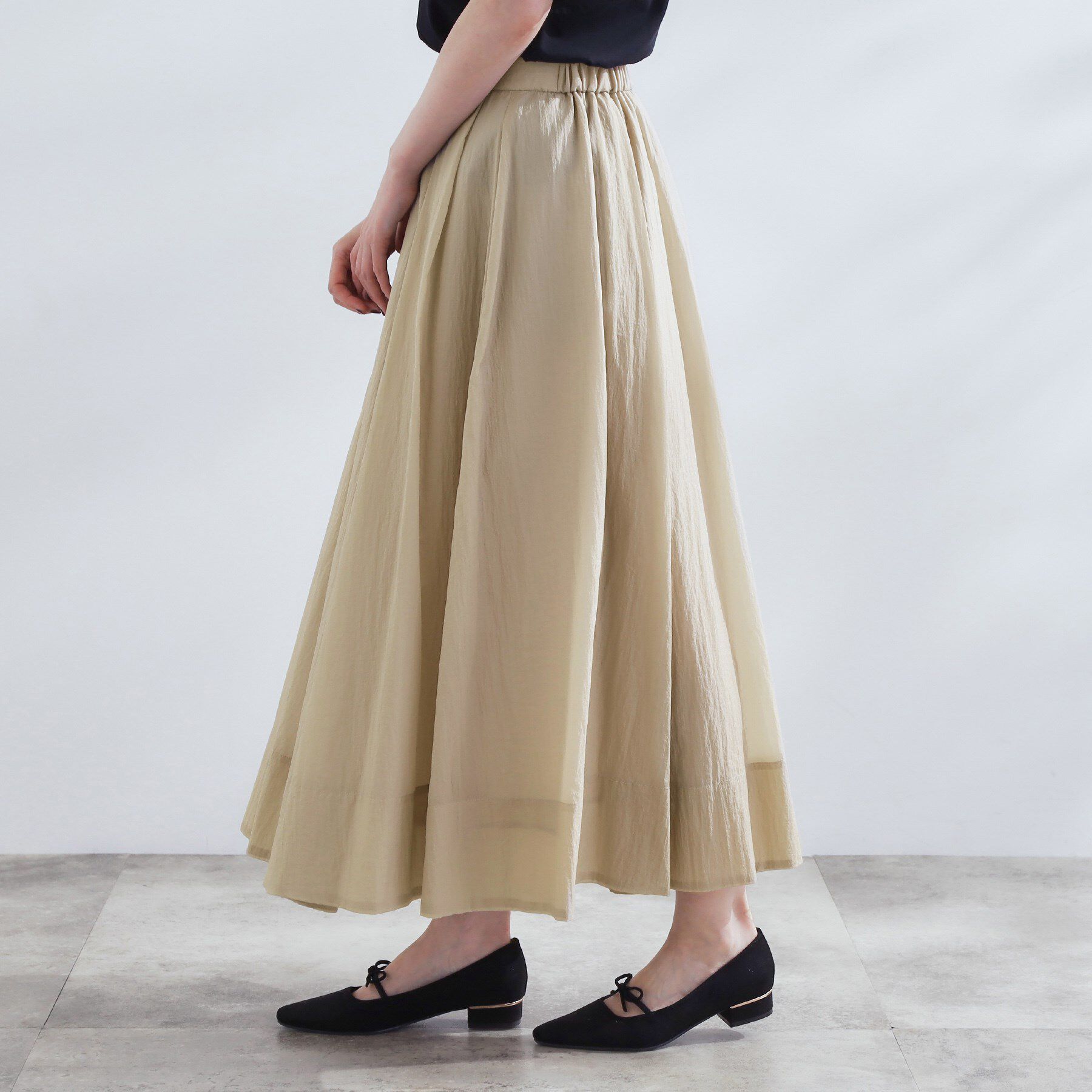 grove「透け感がムードある 大人のタックギャザースカート」|スカート|