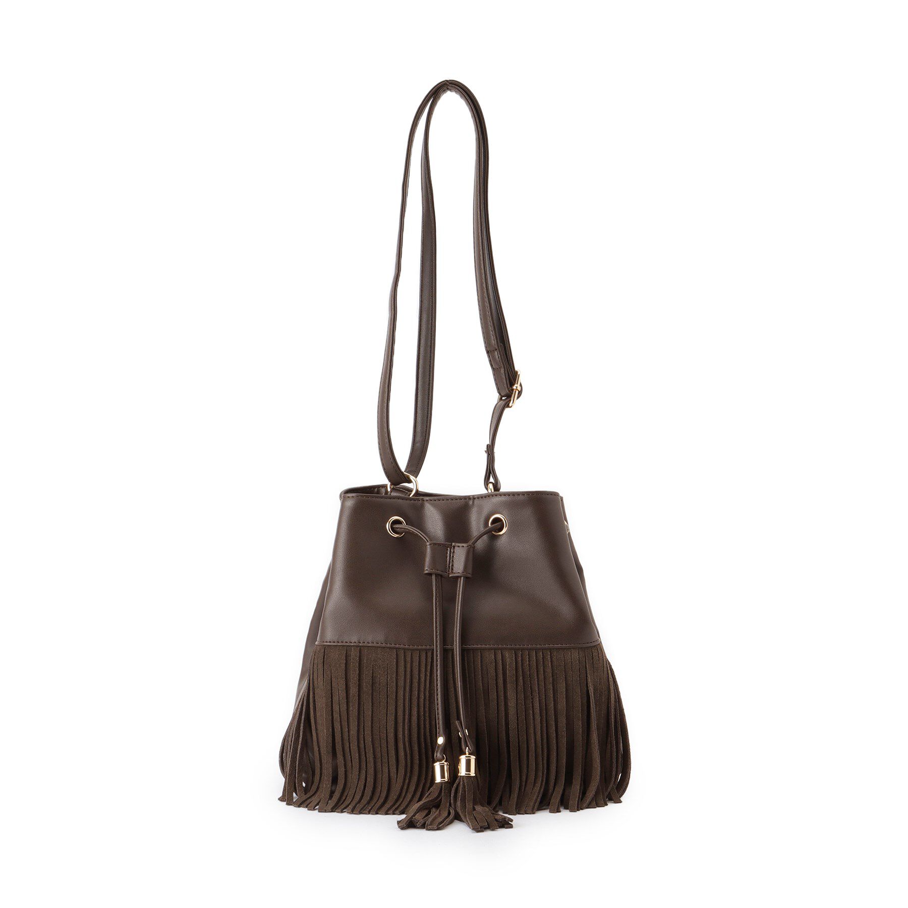 grove「スエードフリンジ巾着ショルダーバッグ」|ショルダー・メッセンジャー|