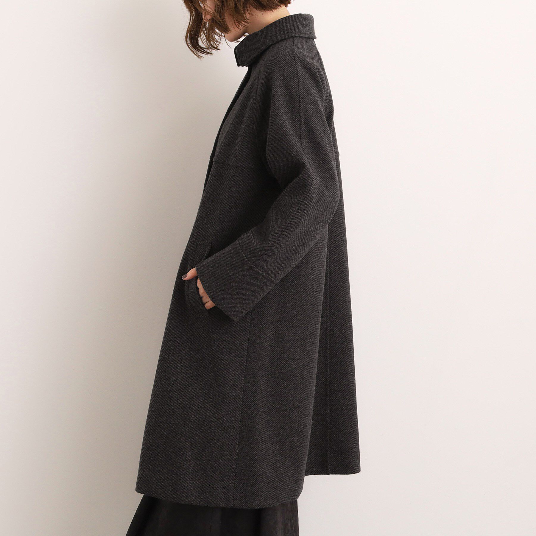 grove「クラシカルな佇まい 大人のステンカラーロングコート」|ステンカラーコート|