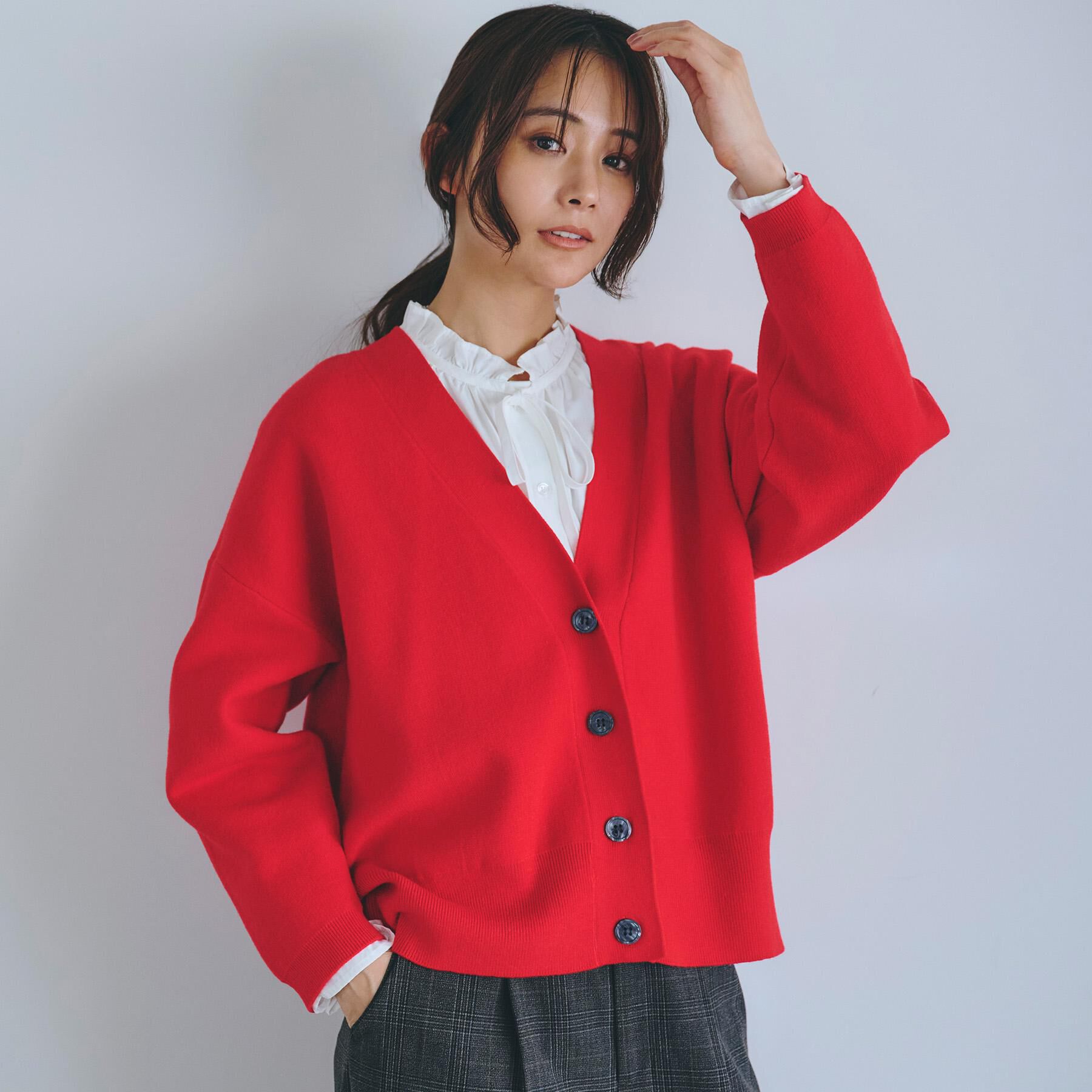grove「季節に映える　ニットカーディガン」|カーディガン|ポピーレッド(062