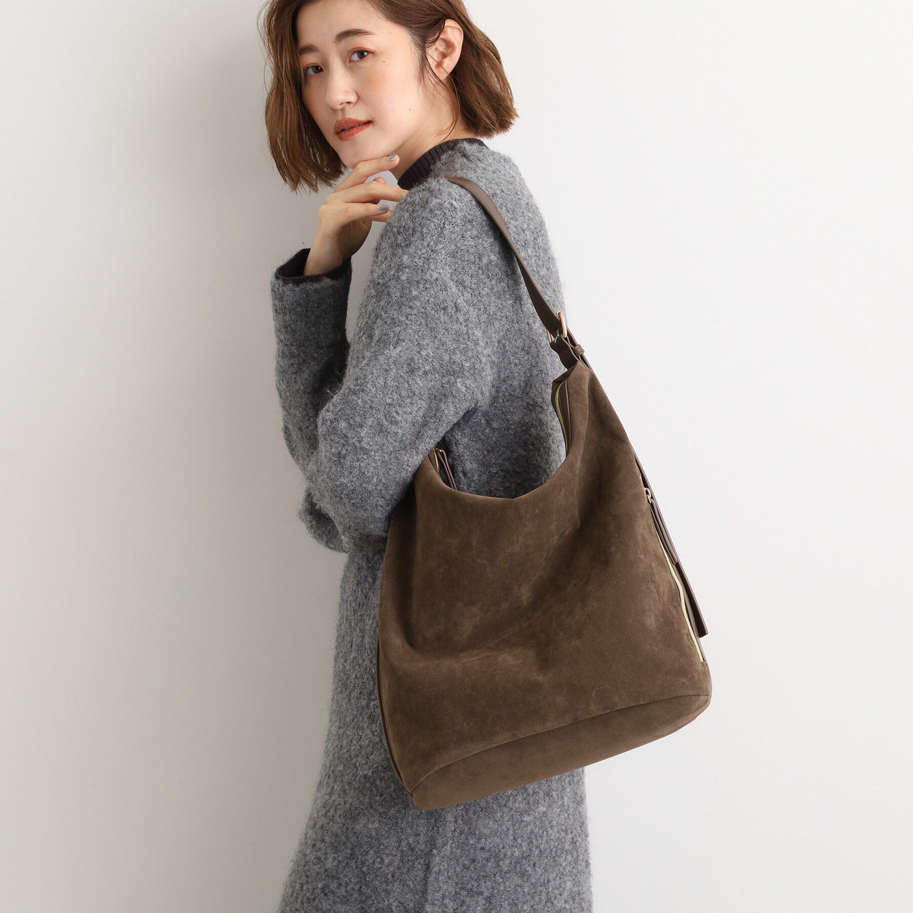 grove「スエード調コンビワンンショルダー」|ショルダー・メッセンジャー|