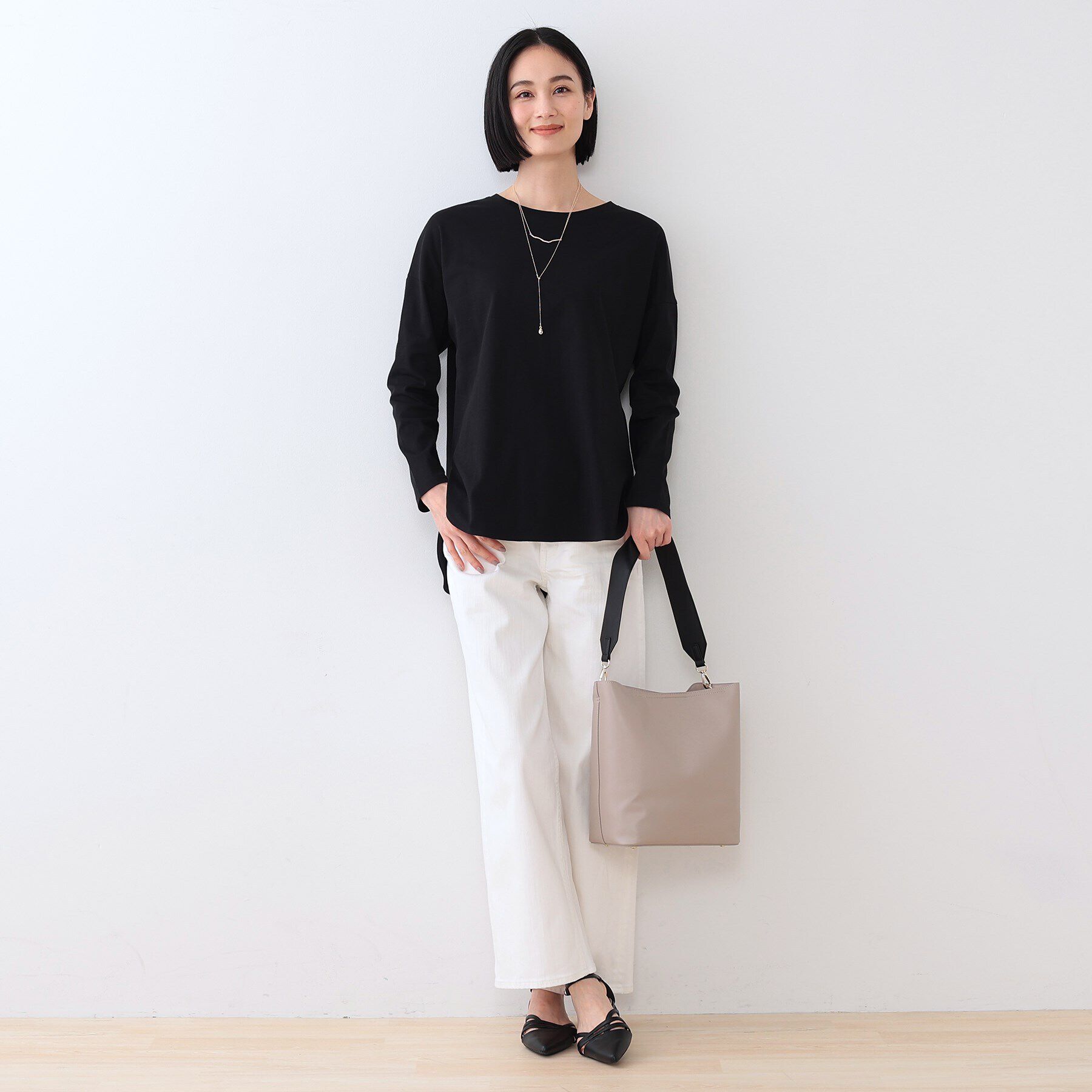 INDIVI「【キレイめ】ベーシックロングTシャツ」|Tシャツ・カットソー|