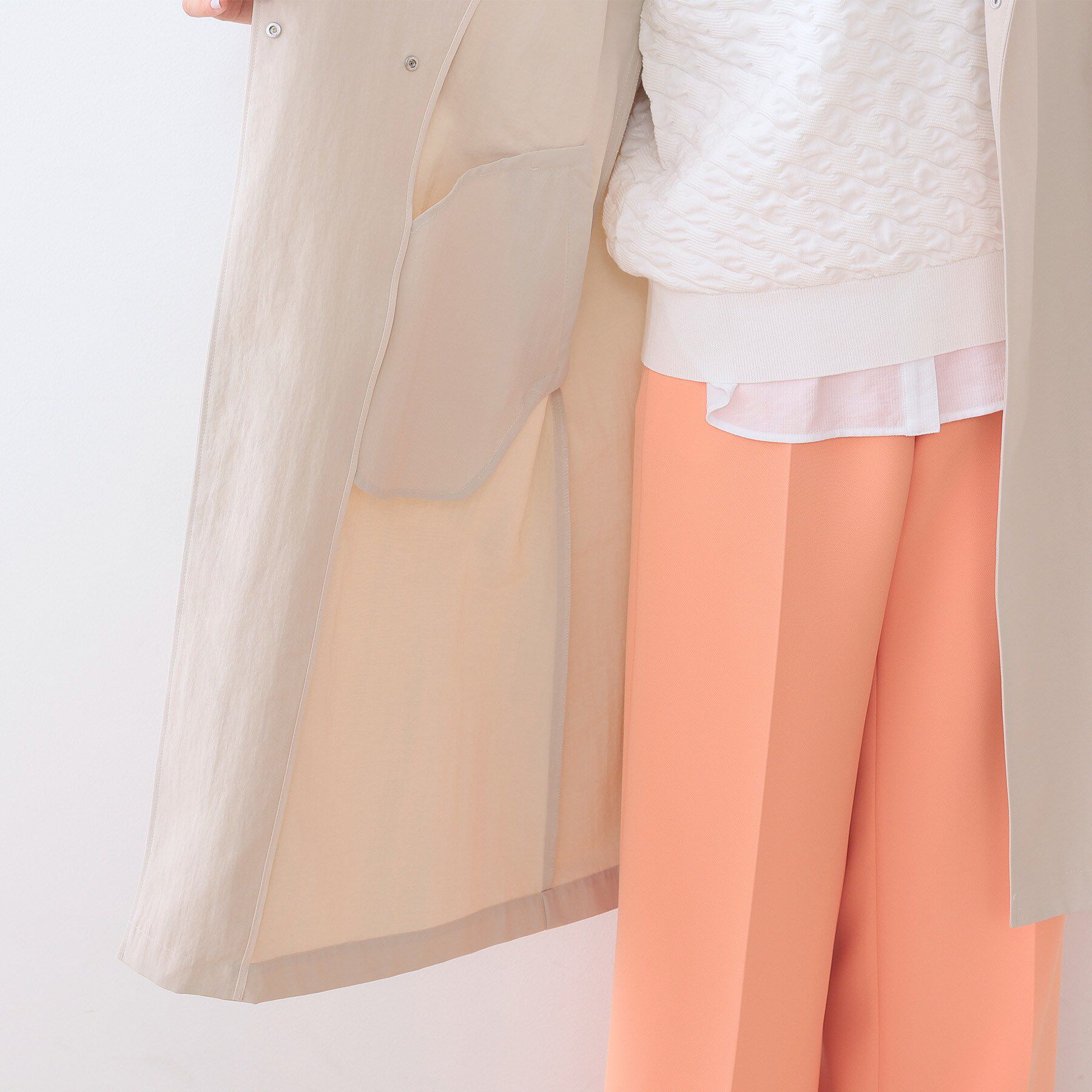 INDIVI「【撥水／UVケア／軽量】トレンチ風ロングコート」|トレンチコート|