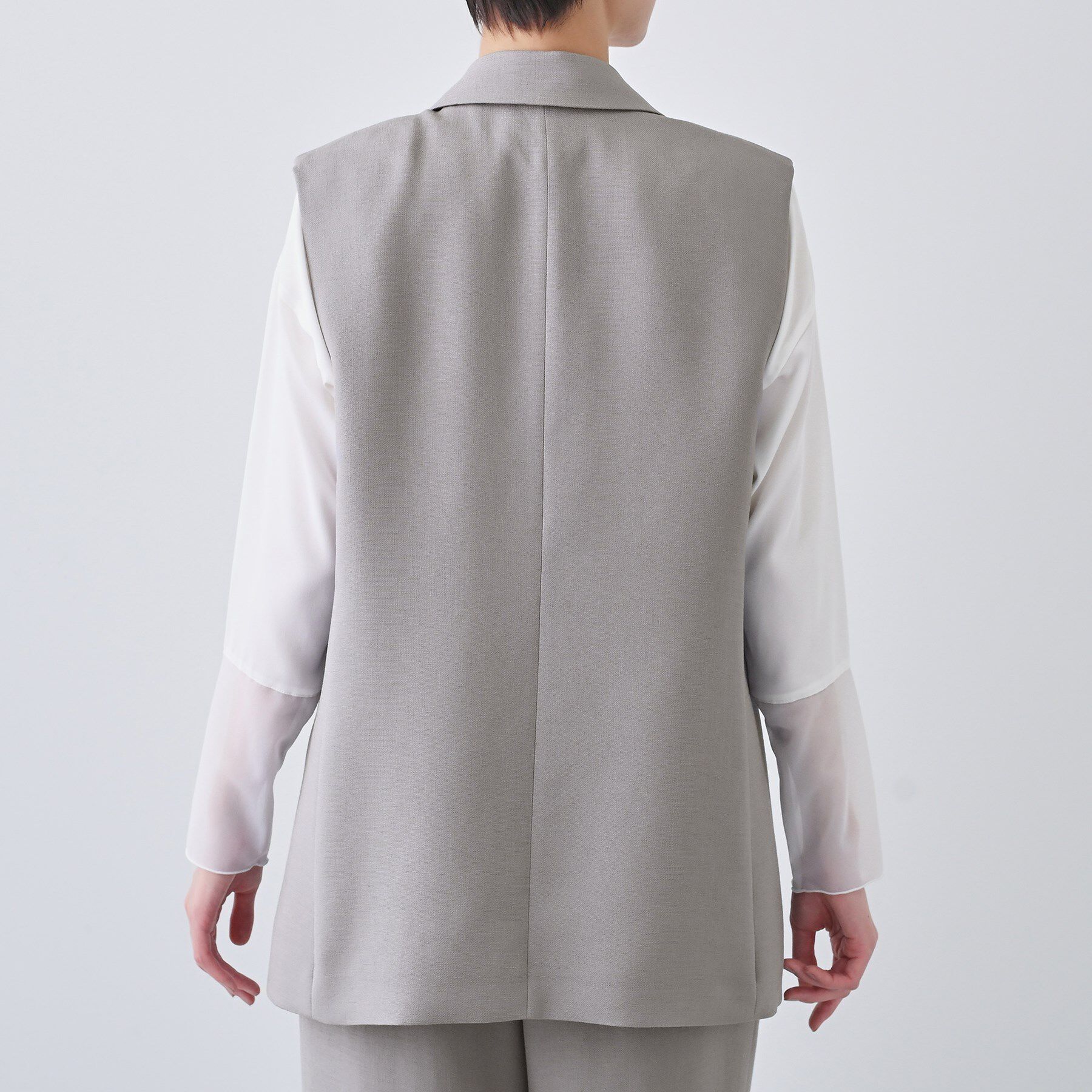 INDIVI「【日本製／トリアセテート】オーバーサイズジレジャケット」|テーラードジャケット|