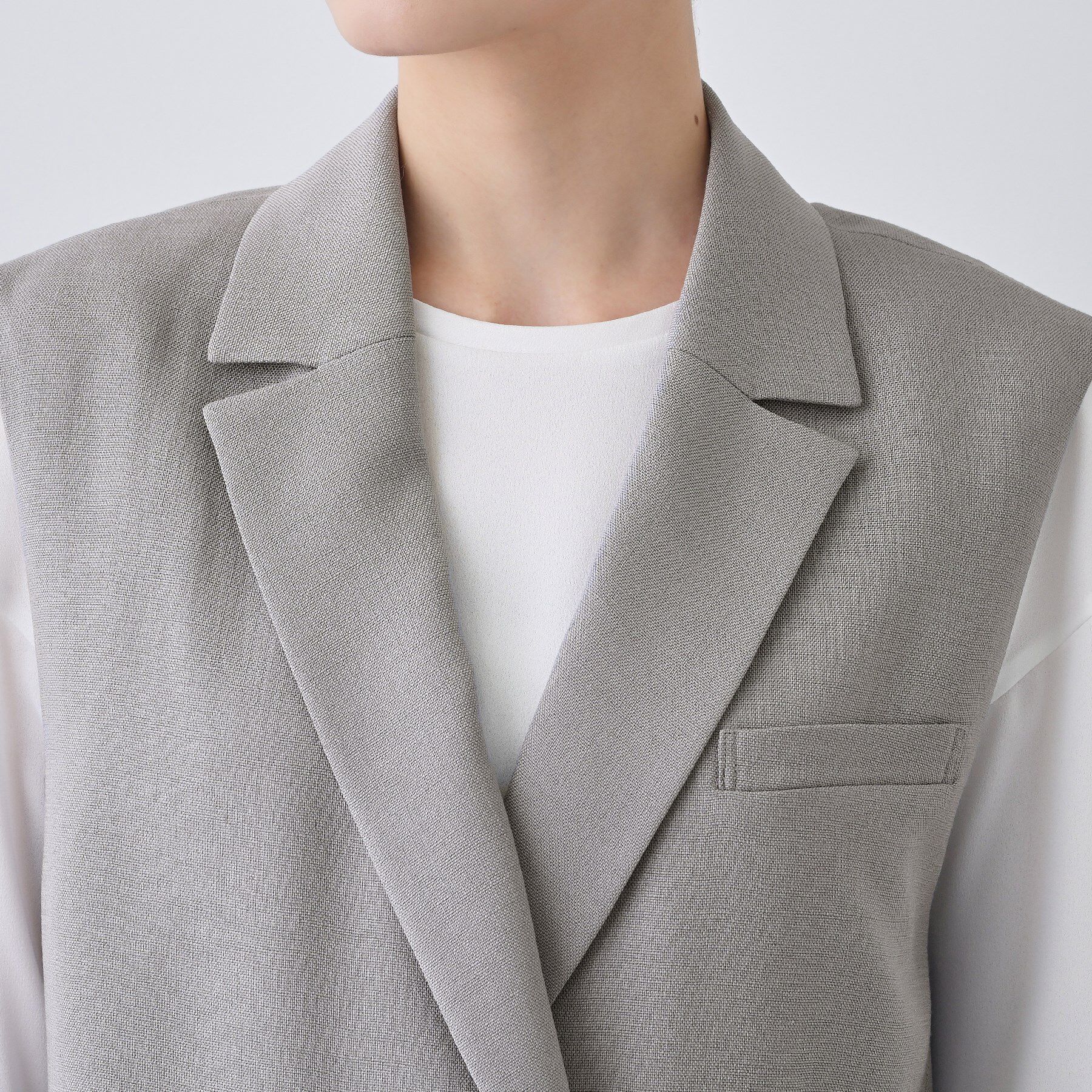 INDIVI「【日本製／トリアセテート】オーバーサイズジレジャケット」|テーラードジャケット|