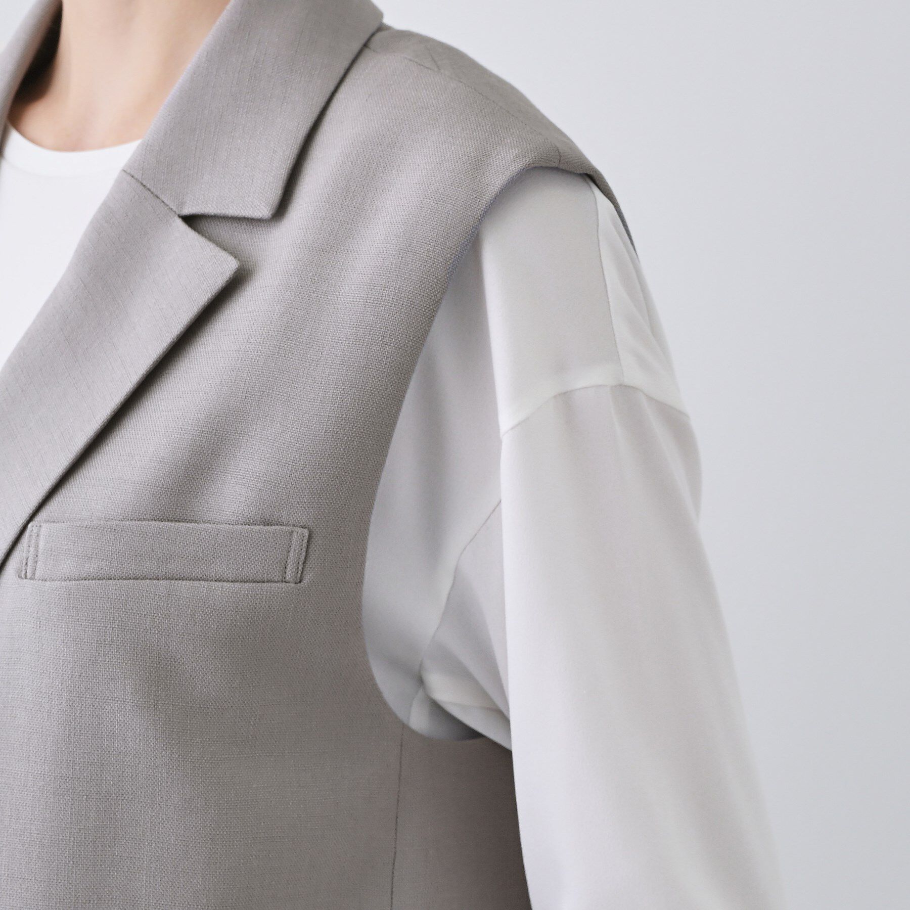 INDIVI「【日本製／トリアセテート】オーバーサイズジレジャケット」|テーラードジャケット|