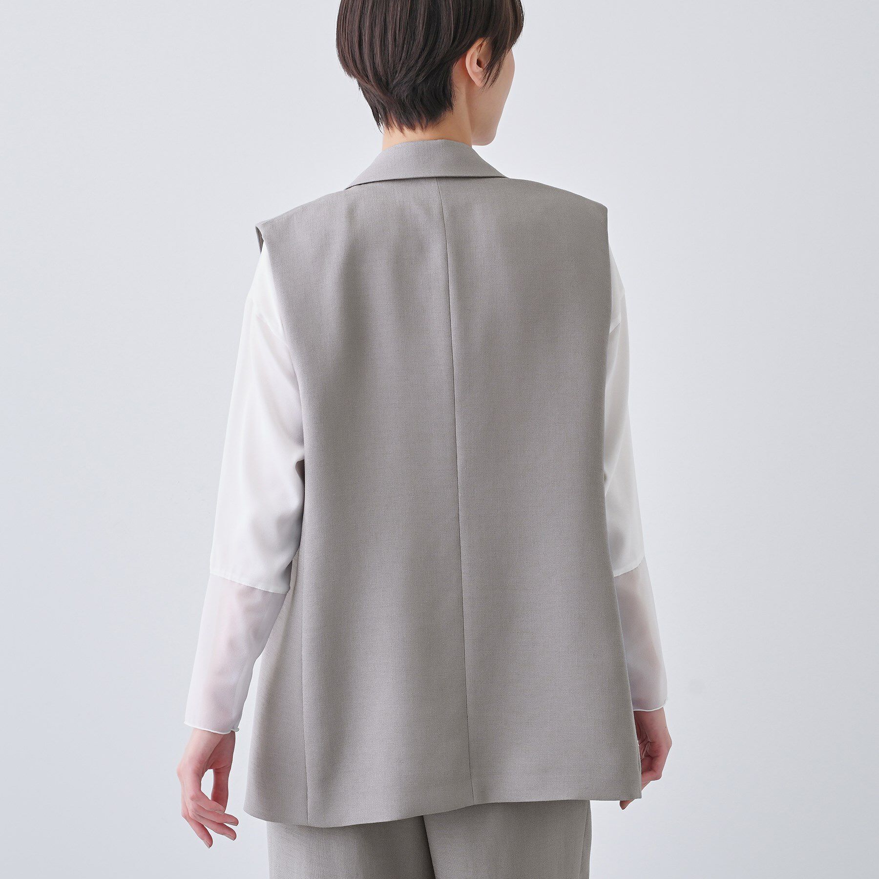 INDIVI「【日本製／トリアセテート】オーバーサイズジレジャケット」|テーラードジャケット|