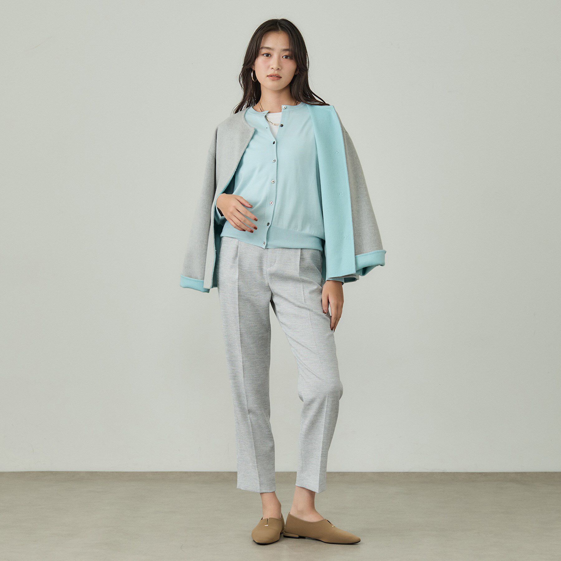 INDIVI「【こなれSETUP】リネンライクテーパードパンツ」|その他|