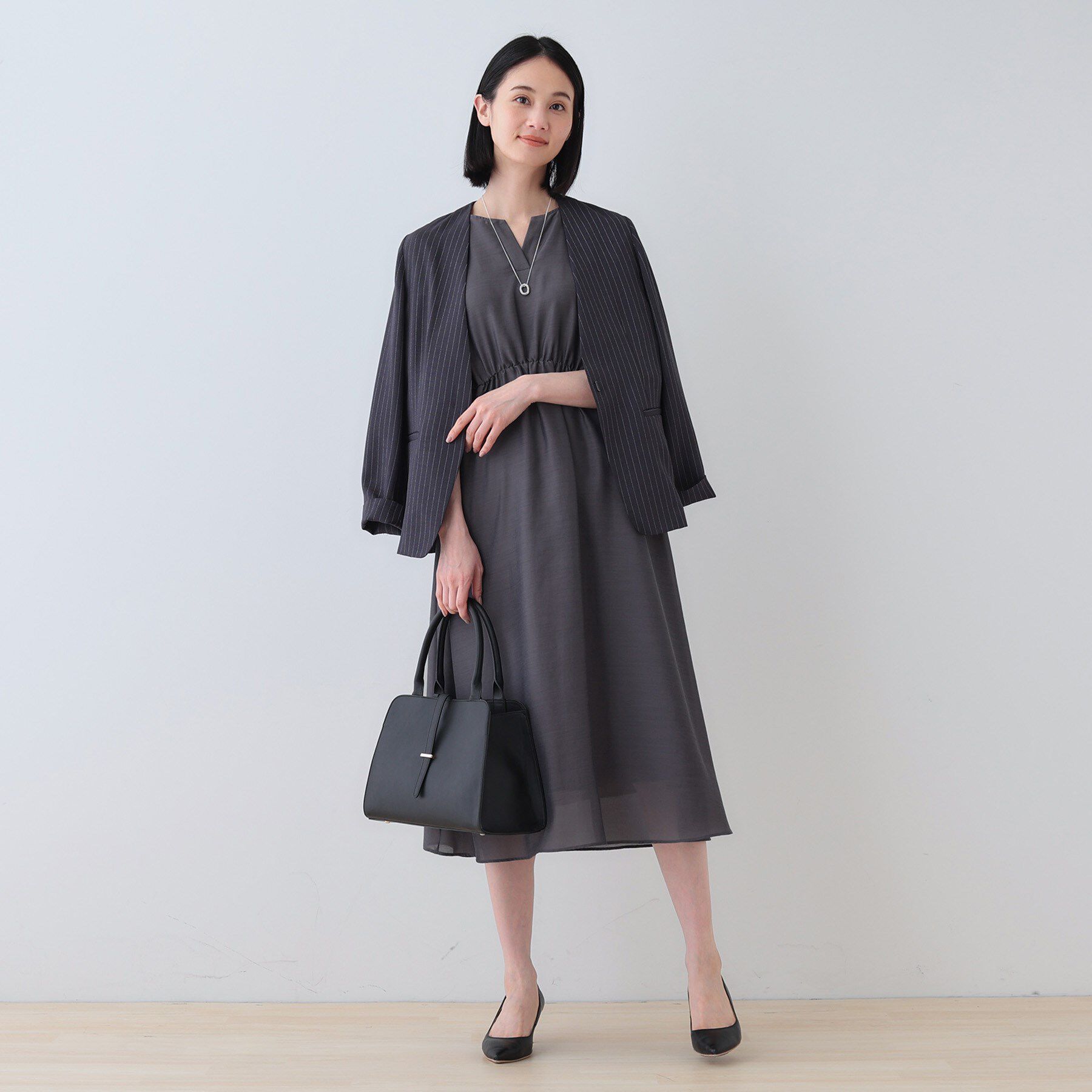 INDIVI「【洗える／エアリー】ハイウエストワンピース」|ワンピース|