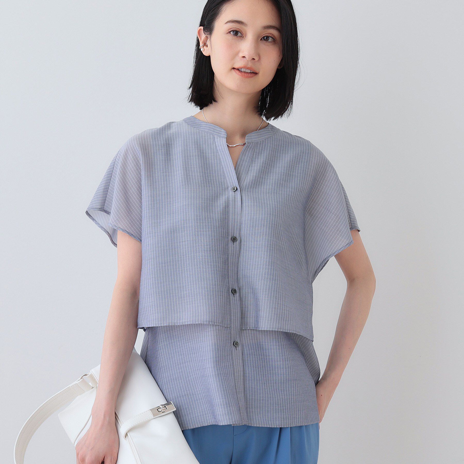 INDIVI「新色登場！【洗える／エアリー】ティアードブラウス」|シャツ・ブラウス|