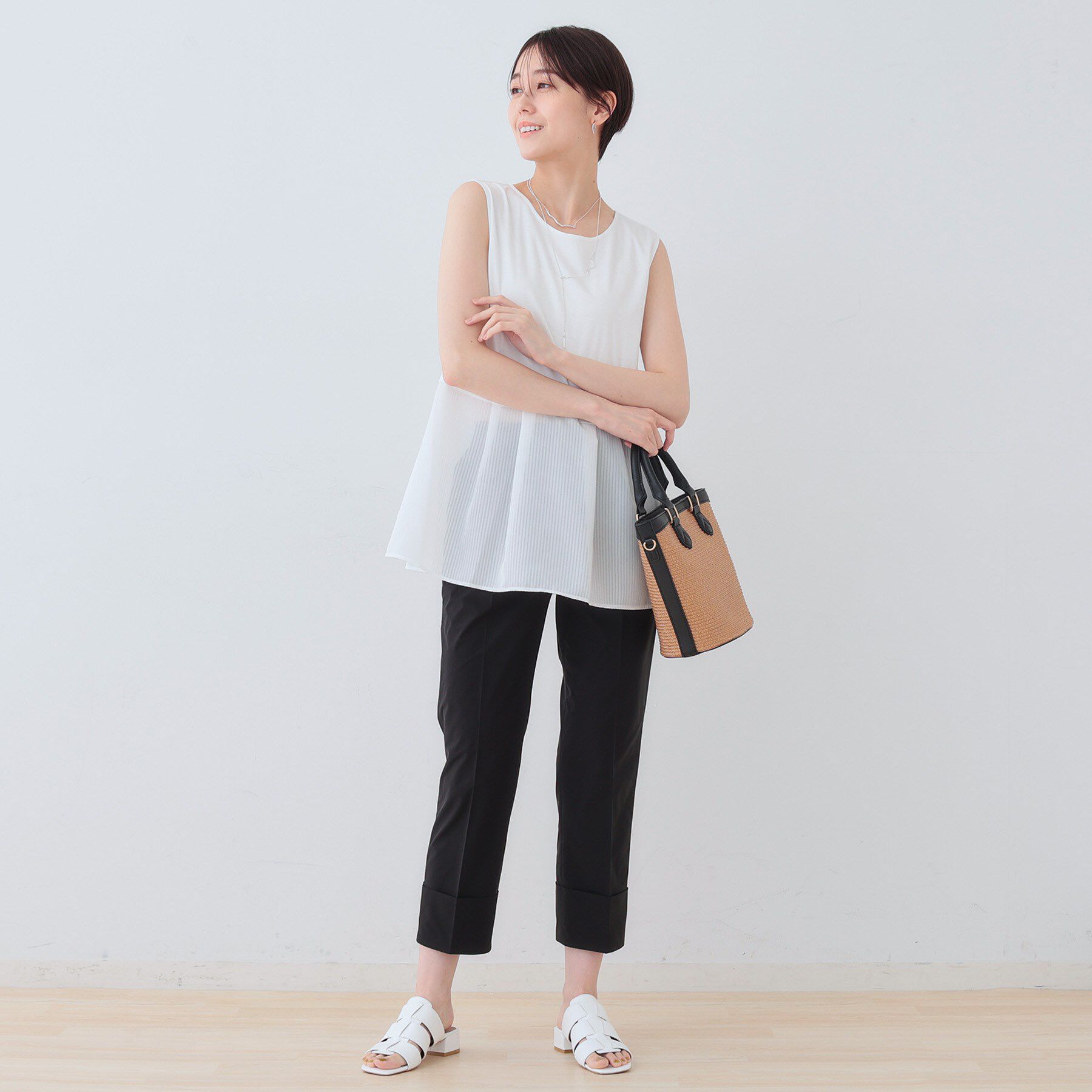 INDIVI「【洗える／レイヤードにも活躍】ペプラムインナートップス」|Tシャツ・カットソー|