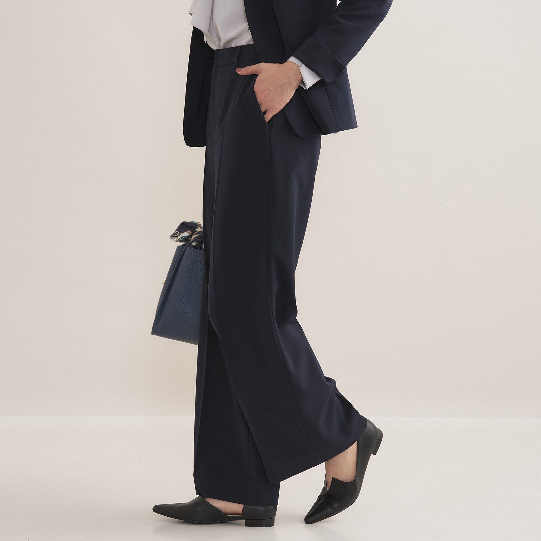 INDIVI「【通勤スーツ／洗える】ストレッチワイドパンツ」|スーツ|