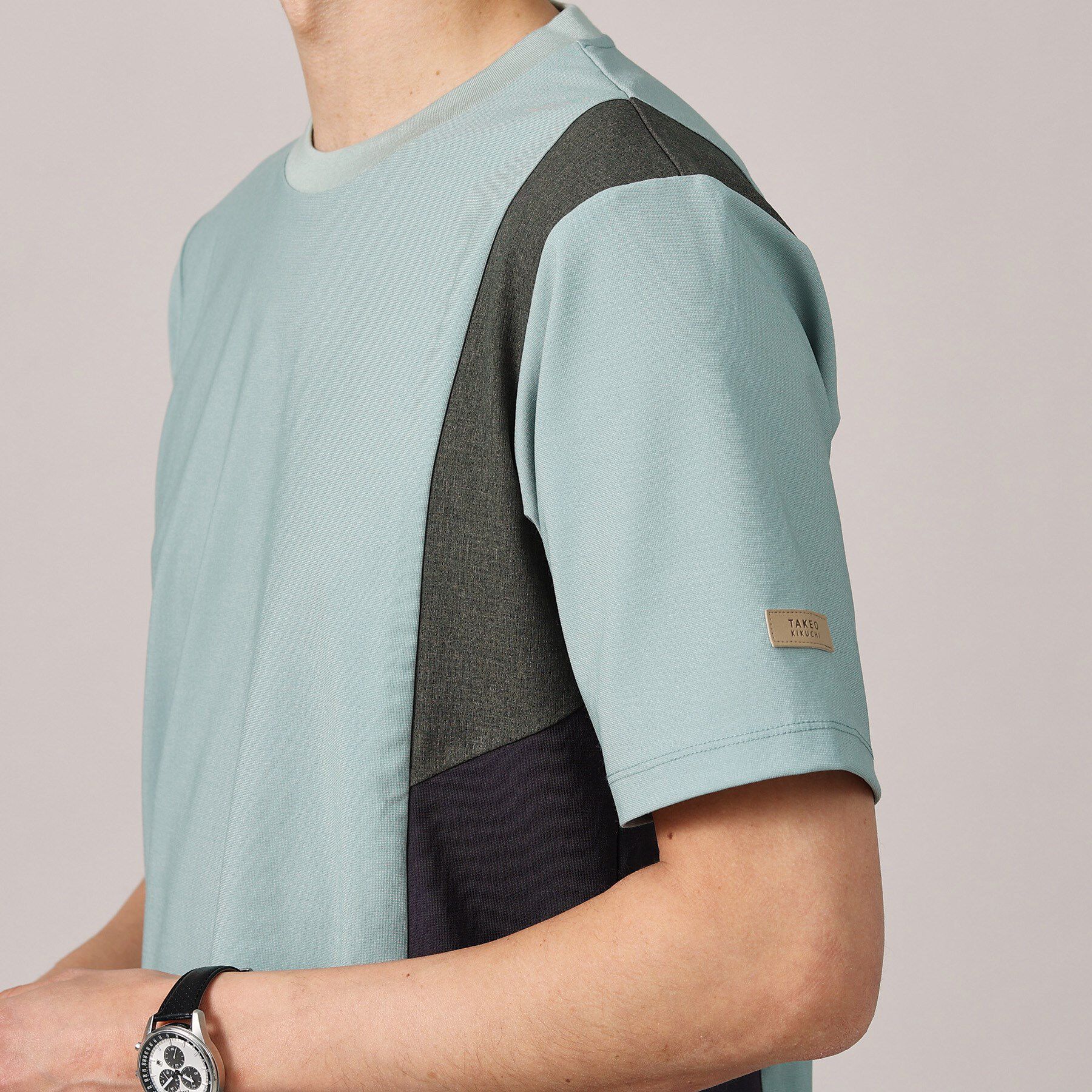 TAKEO KIKUCHI「【Sサイズ～】サイド切替え 半袖カットソー」|Tシャツ・カットソー|