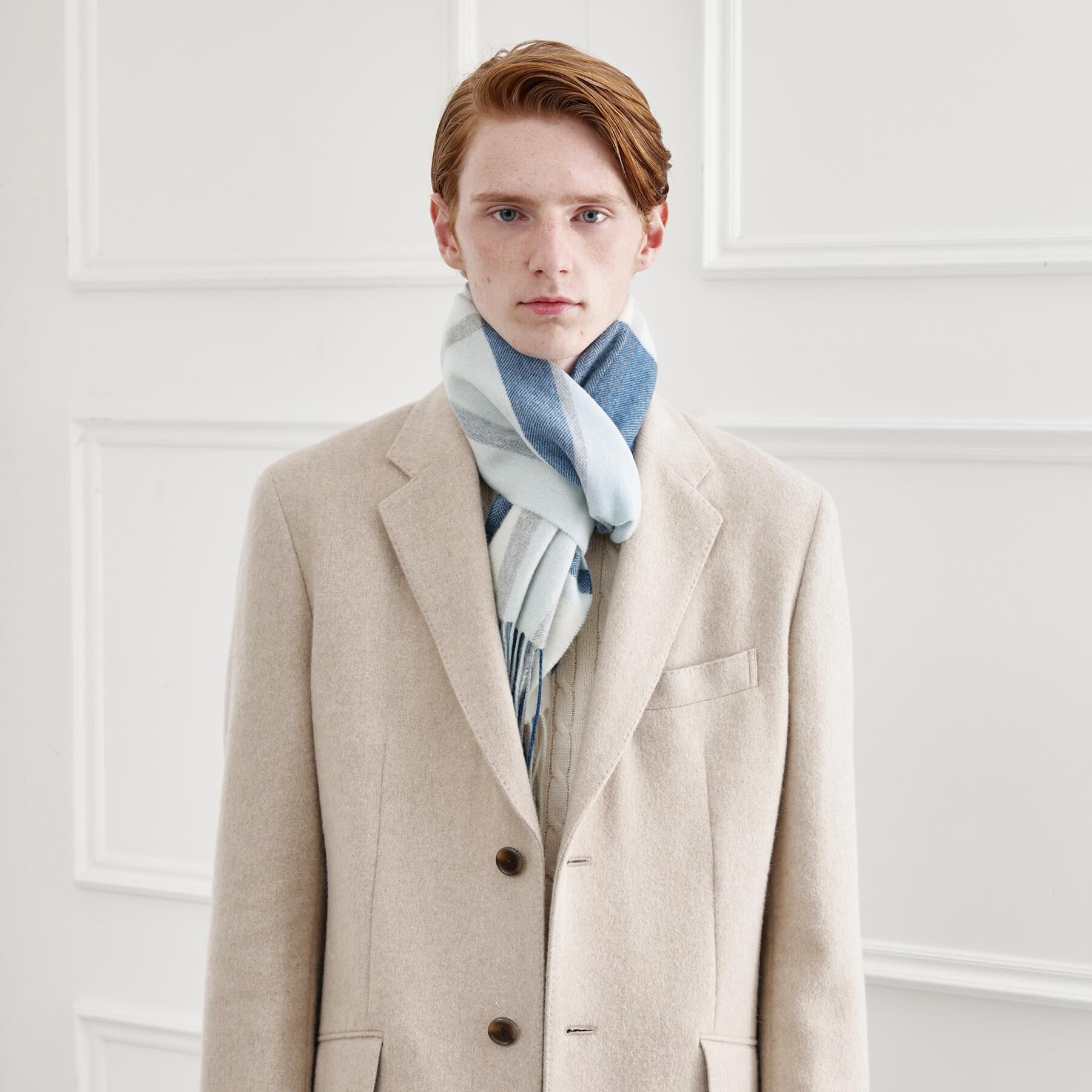 TAKEO KIKUCHI「チェックカシミヤマフラー」|ストール|