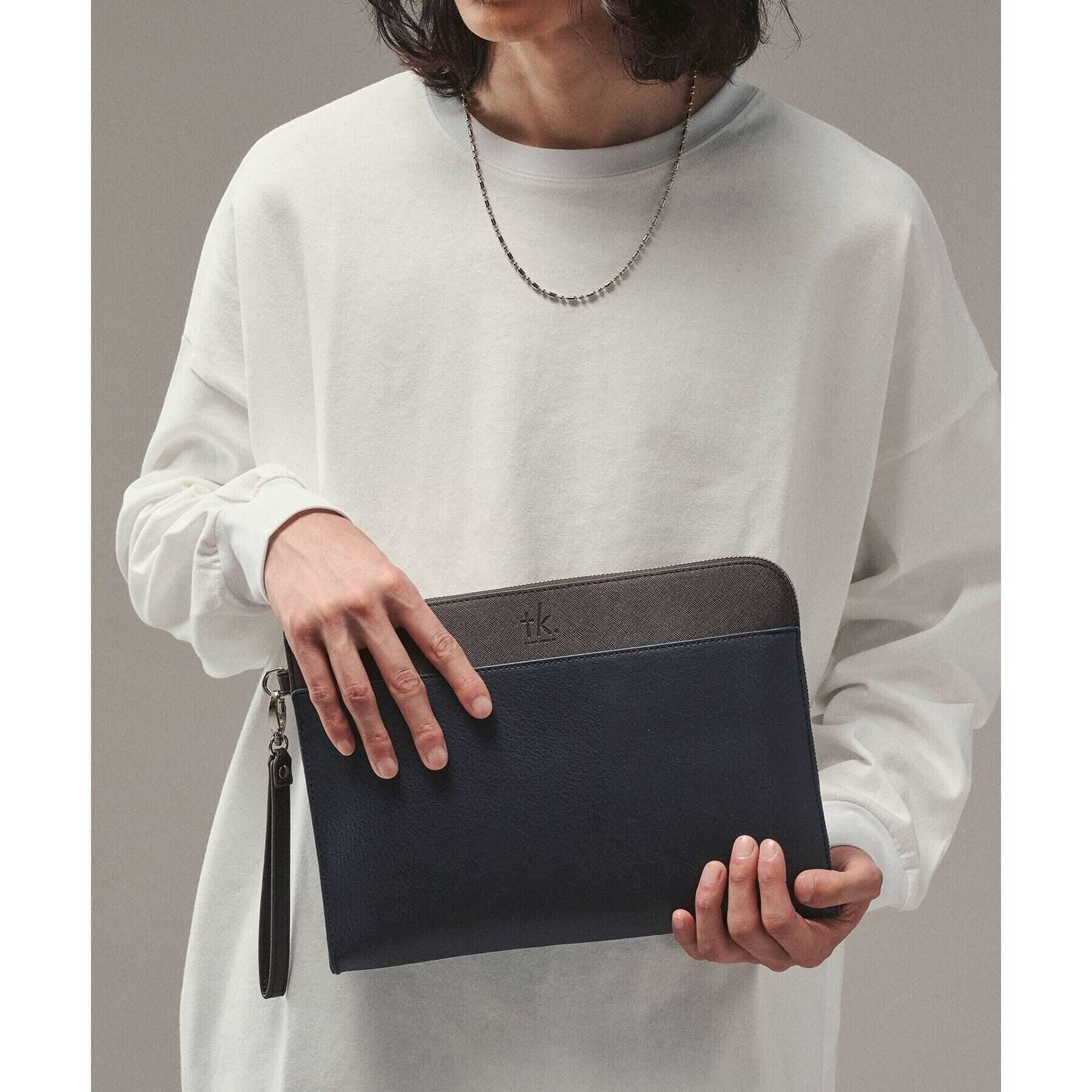 tk.TAKEO KIKUCHI「レザー調ジップクラッチバッグ」|クラッチバッグ|