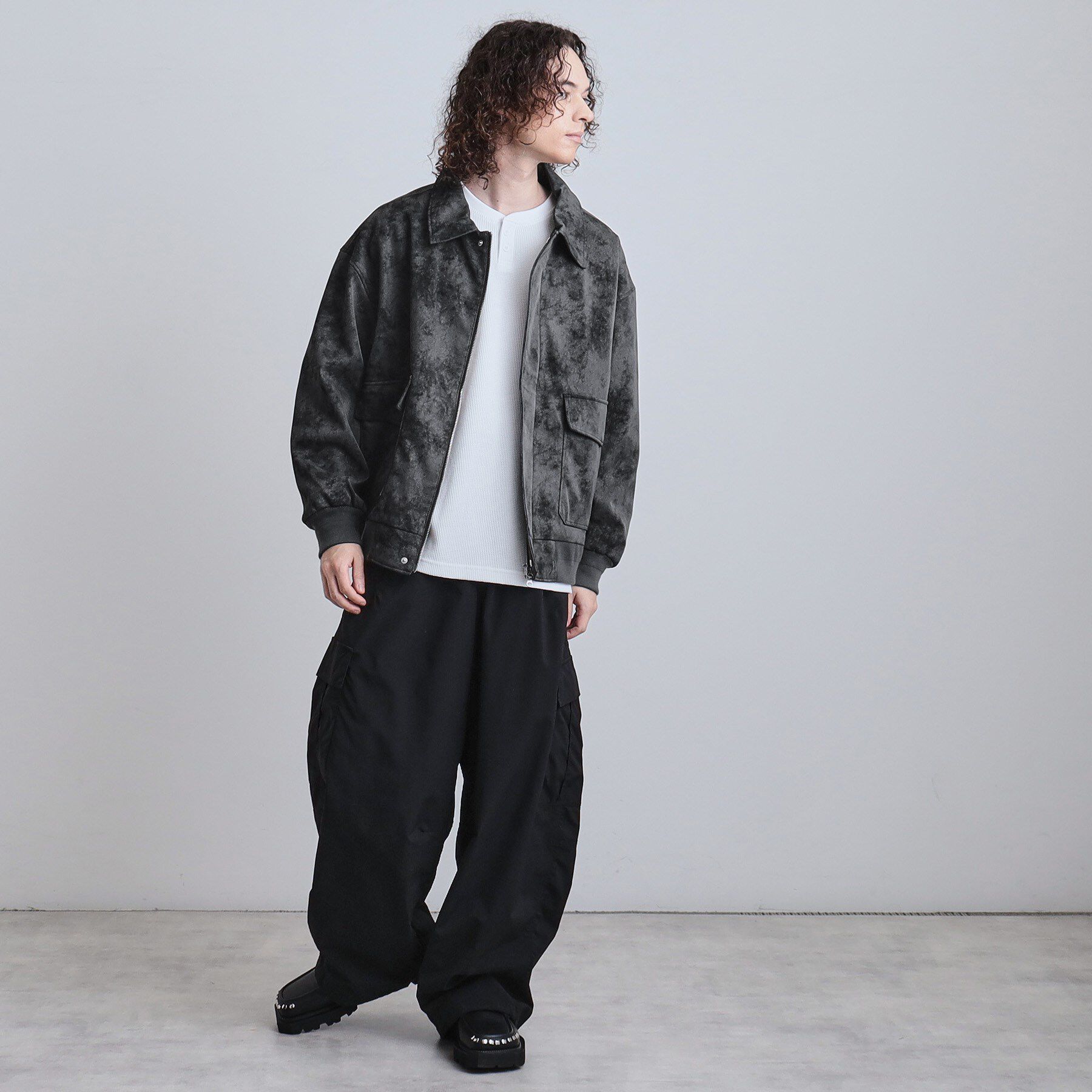 tk.TAKEO KIKUCHI「A－2シンセティックレザーブルゾン」|ブルゾン・スタジャン|