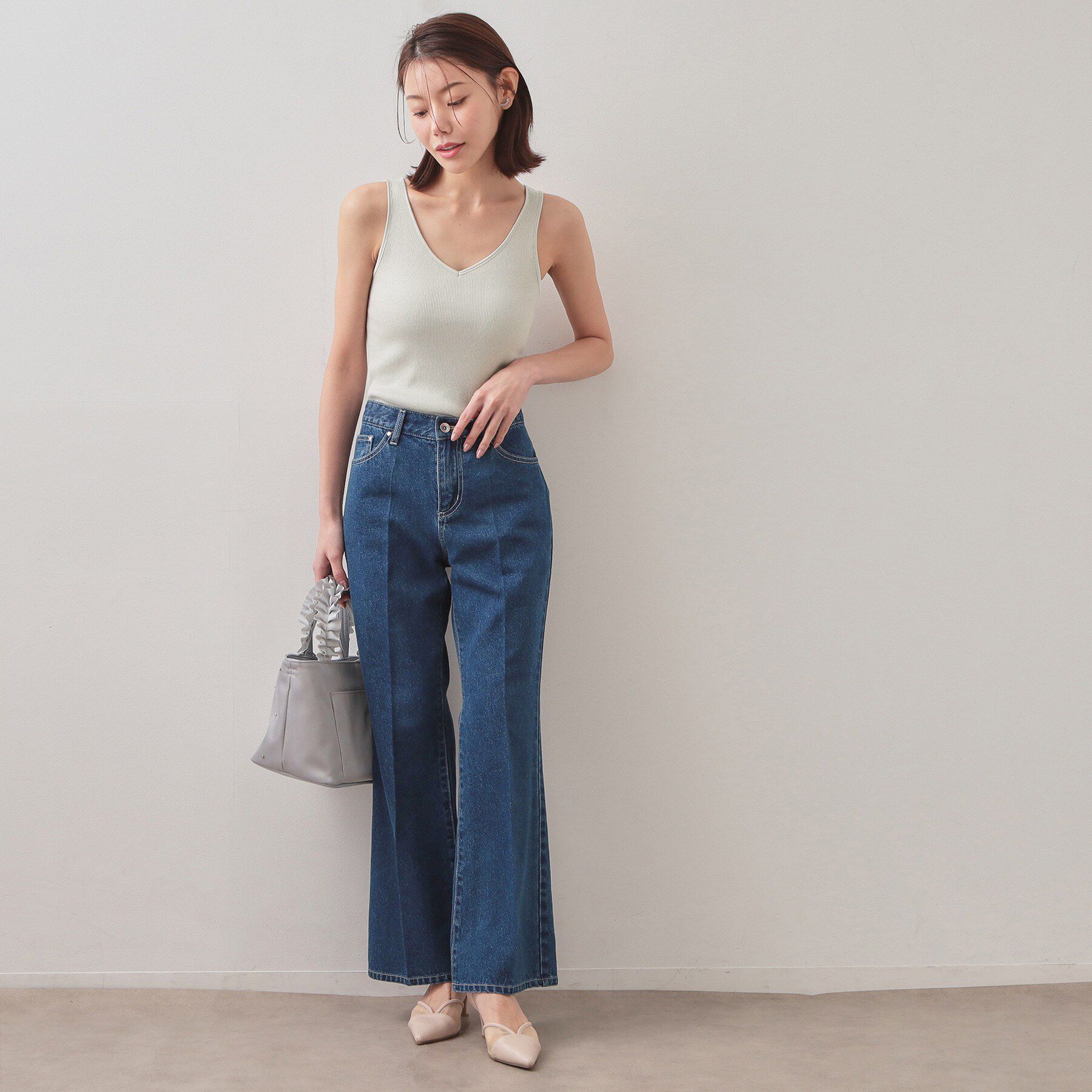 index「前後2WAY サテンパイピングリブタンクトップ【洗濯機洗い可】」|キャミソール|