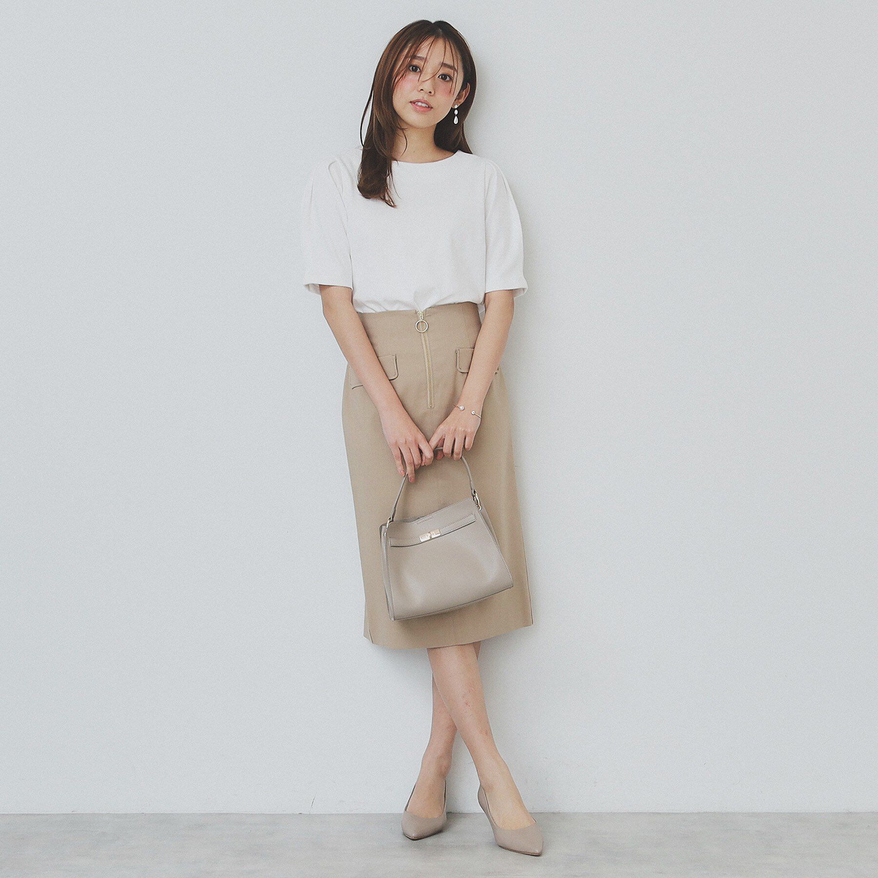 index「《10色展開/XS-LLサイズ》コットンスムースタックスリーブトップス【UV/接触冷感/洗濯機洗い可」|Tシャツ・カットソー|