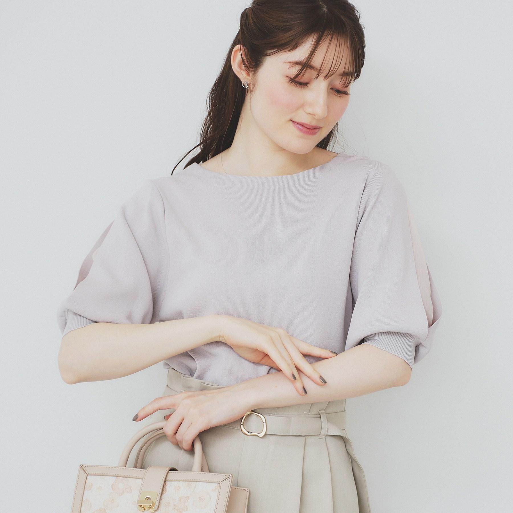 index「《6色展開/XS-LLサイズ》ドライタッチ デザインスリーブニット【洗濯機洗い可/接触冷感/抗ピル】」|ニット・セーター|