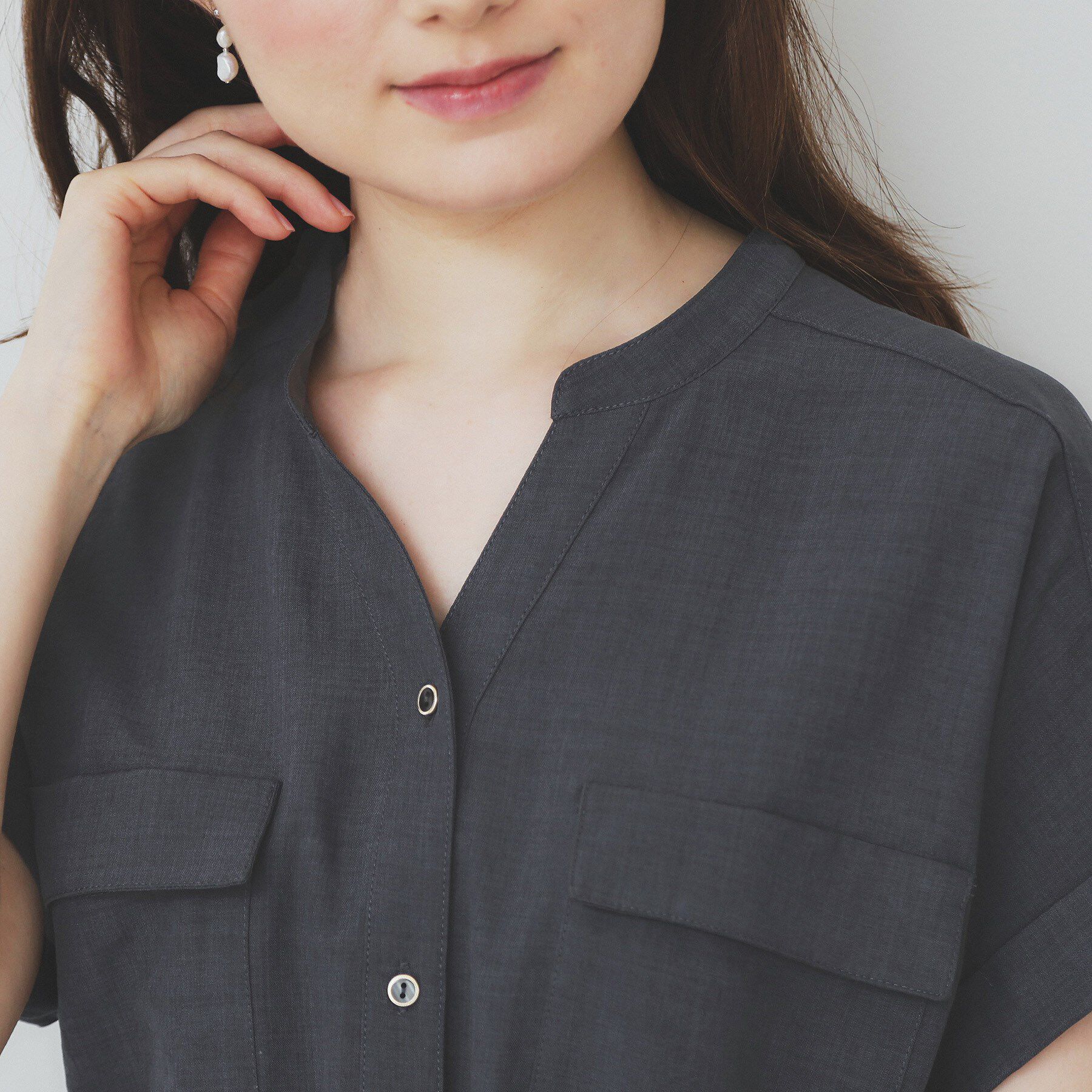 index「《7色展開/XS-LLサイズ》ダブルポケットスキッパーシャツワンピース【吸水速乾/防シワ/イージーア」|ワンピース|