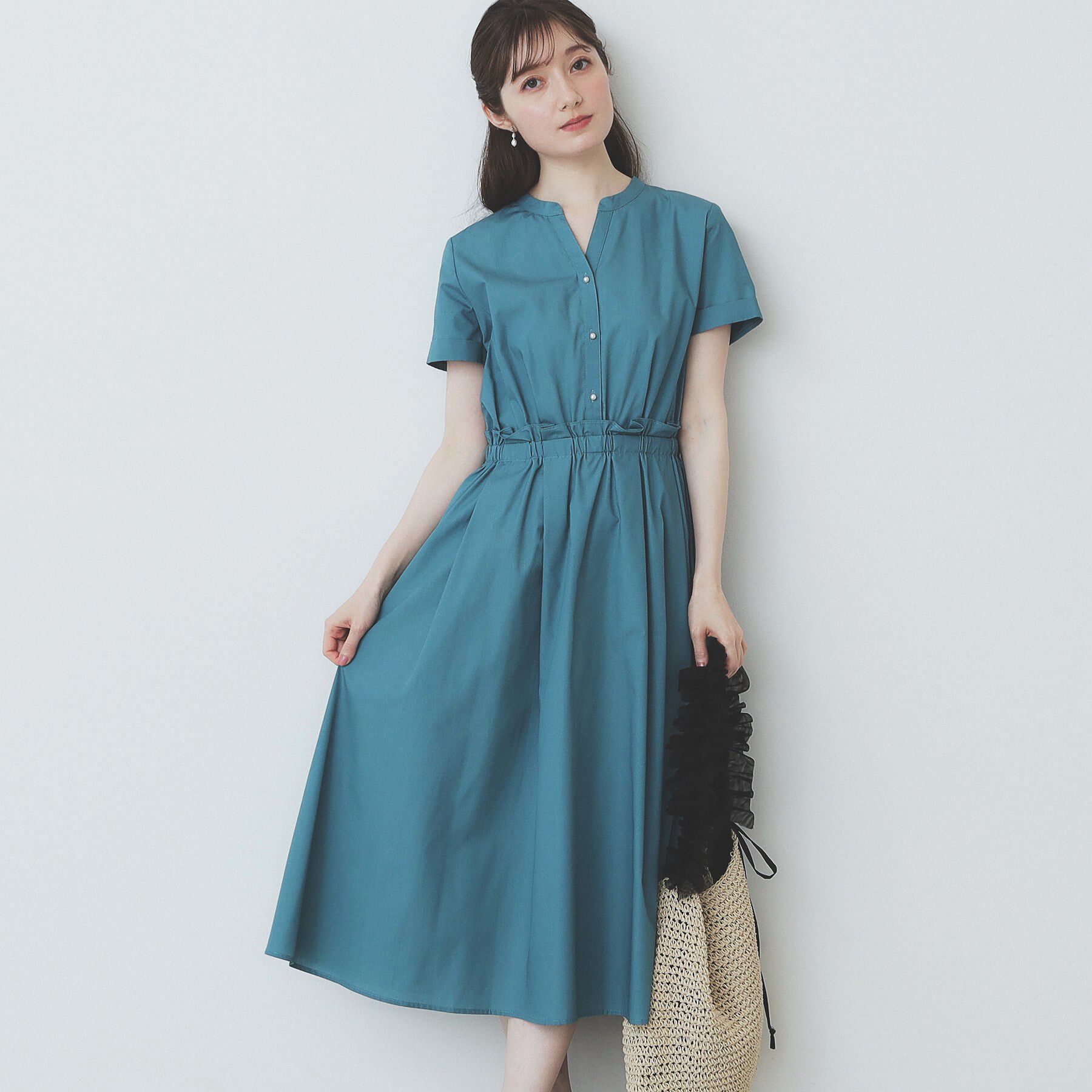 index「《andGIRL掲載》タックフレアワンピース【洗濯機洗い可/イージーアイロン】」|ワンピース|