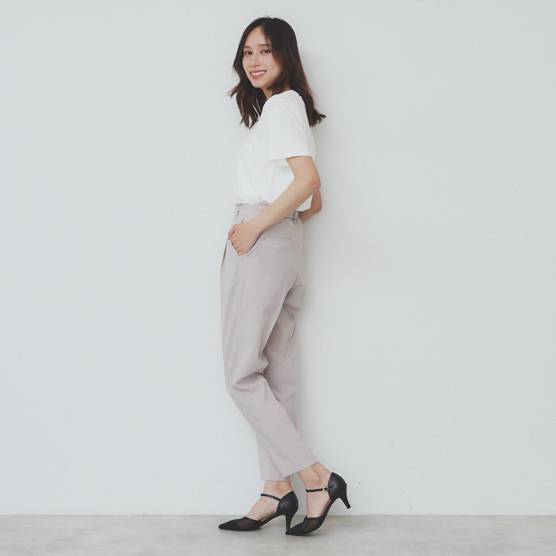 index「ベルト付きストレッチテーパードパンツ/セットアップ可【洗濯機洗い可/吸水速乾/接触冷感】」|その他|