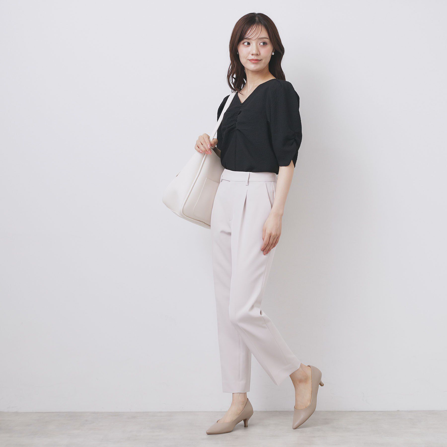 index「フロントギャザージャガードブラウス【洗濯機洗い可】」|シャツ・ブラウス|