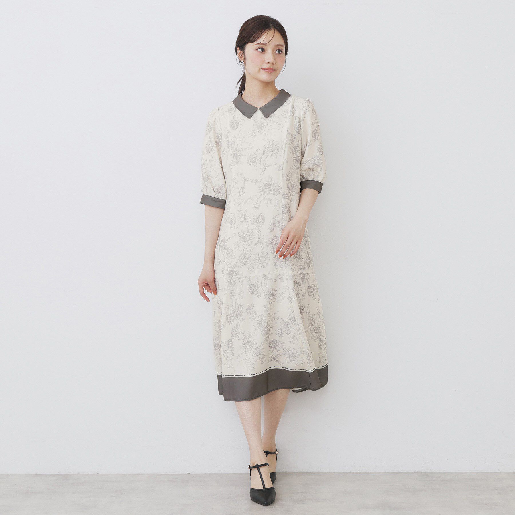 index「2WAY パネルフラワーバイカラーワンピース【洗濯機洗い可/イージーアイロン】」|ワンピース|