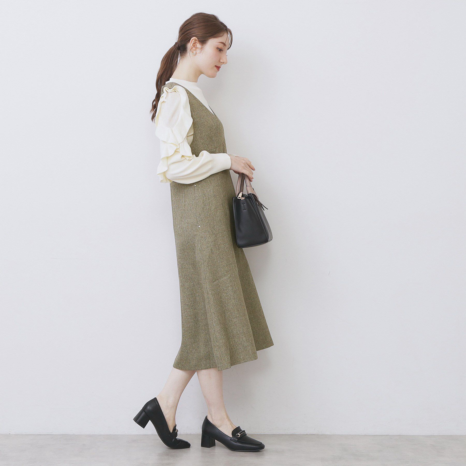 index「ヴィンテージツイードジャンスカ【洗濯機OK/防シワ】」|ワンピース|