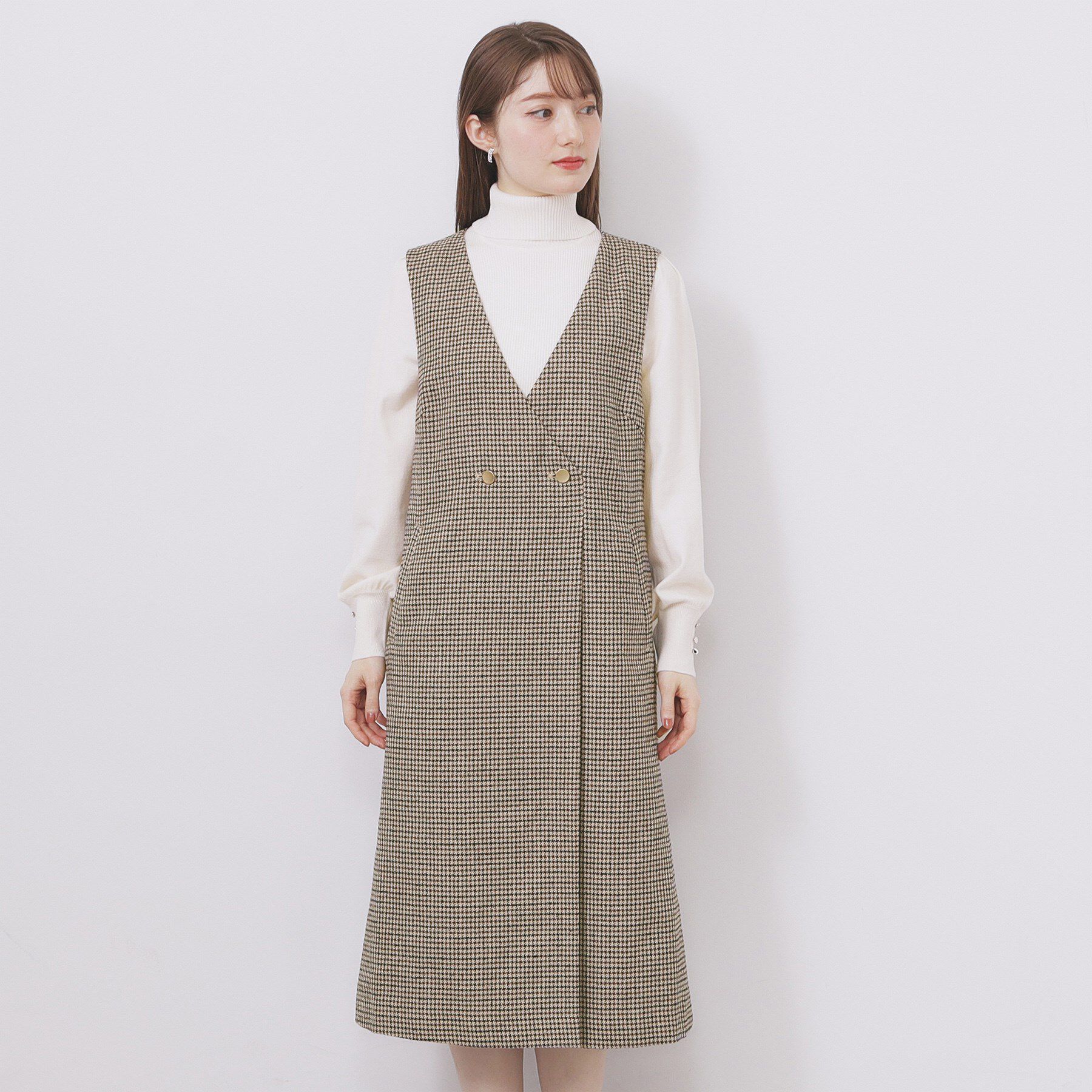 index「ラップ風ツイードジャンスカ【洗濯機OK/防シワ】」|ワンピース|