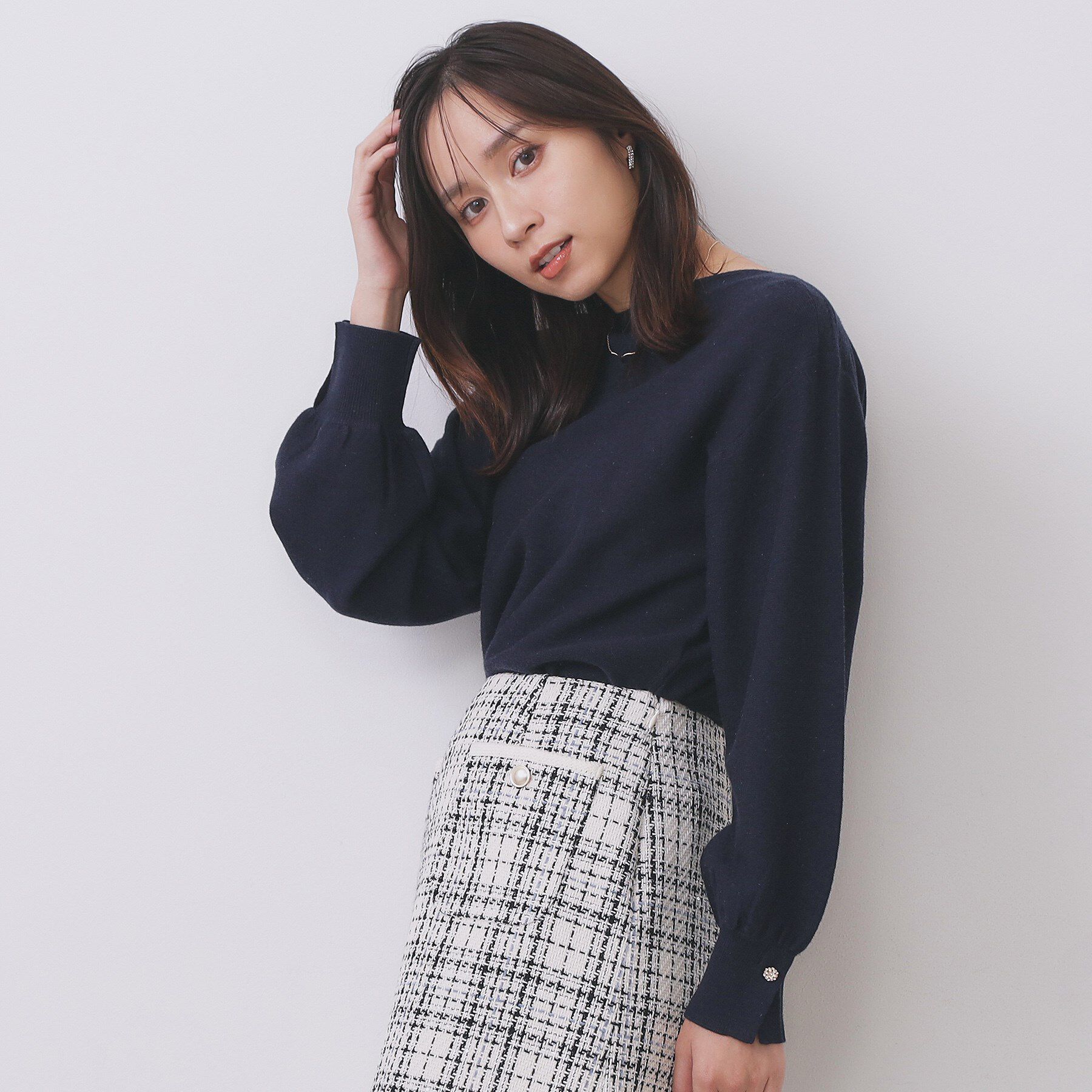 index「ラメガーター編みボートネックニット【洗濯機OK】《8col/XS～LL》」|ニット・セーター|