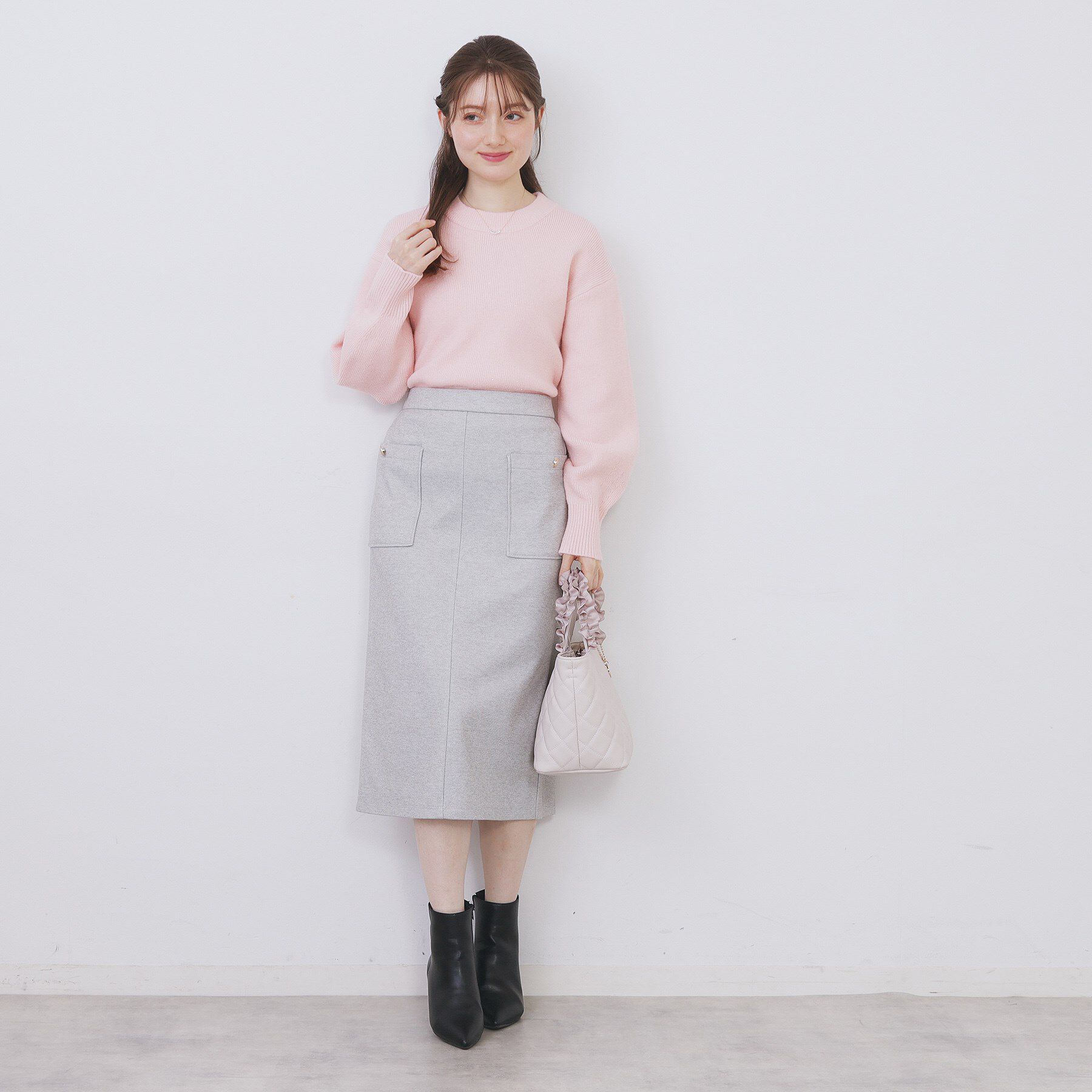 index「モックネックボクシーラメニット【洗濯機OK】《7col》」|ニット・セーター|