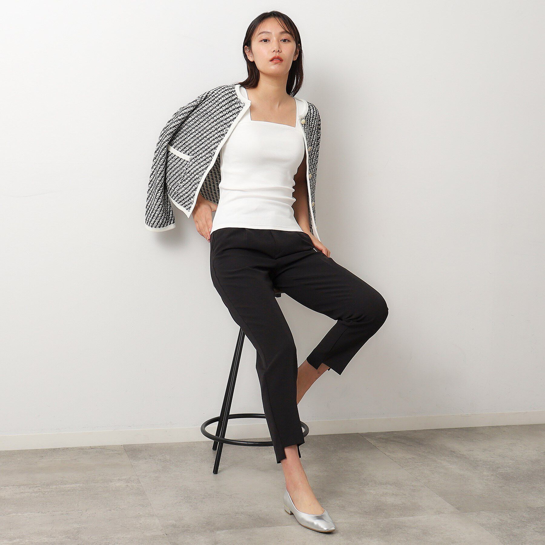 OPAQUE.CLIP「ワイドストラップリブキャミソール【ストレッチ/洗濯機洗い可】」|キャミソール|