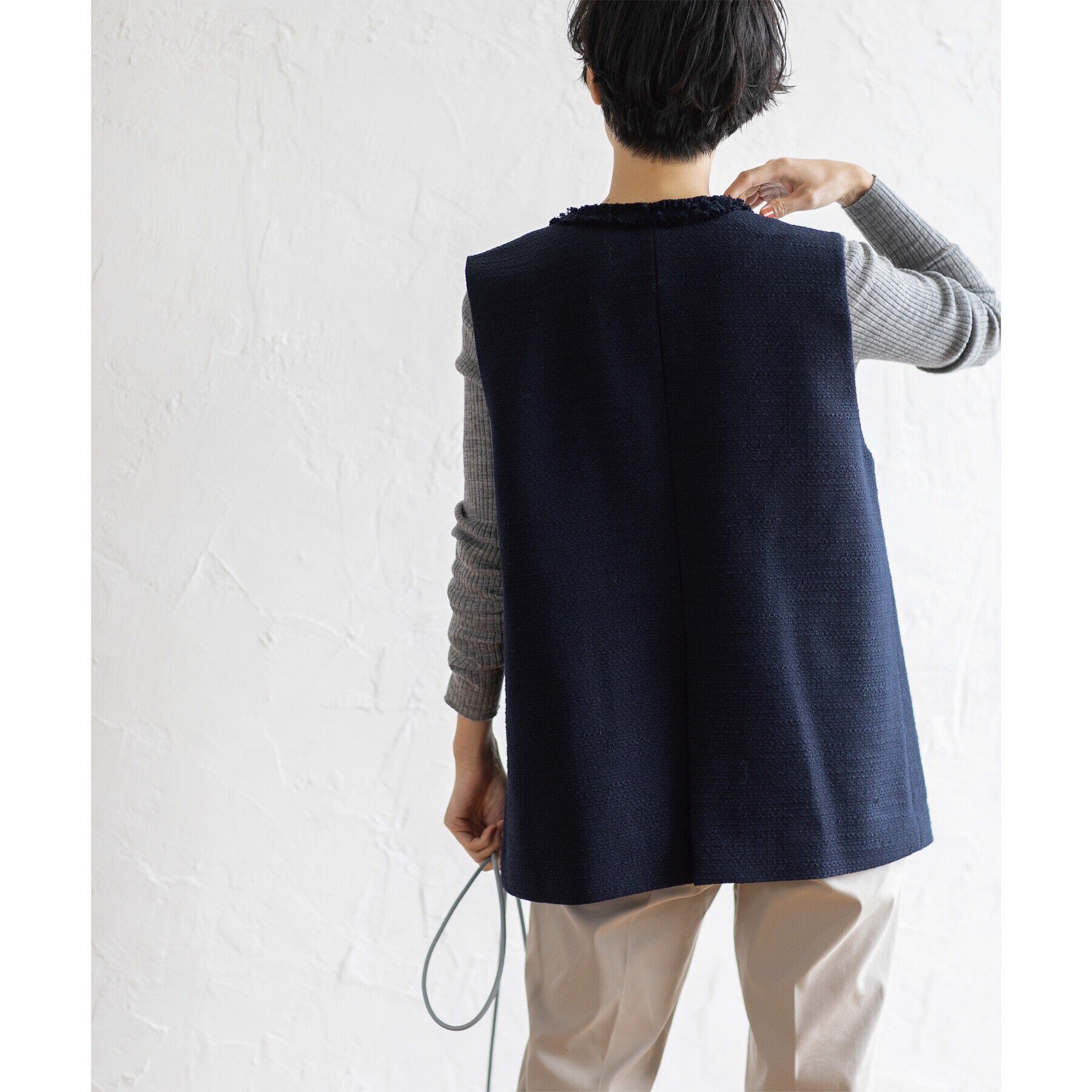 OPAQUE.CLIP「《通勤・セレモニー対応》コットンツイードジレ」|ベスト・ジレ|
