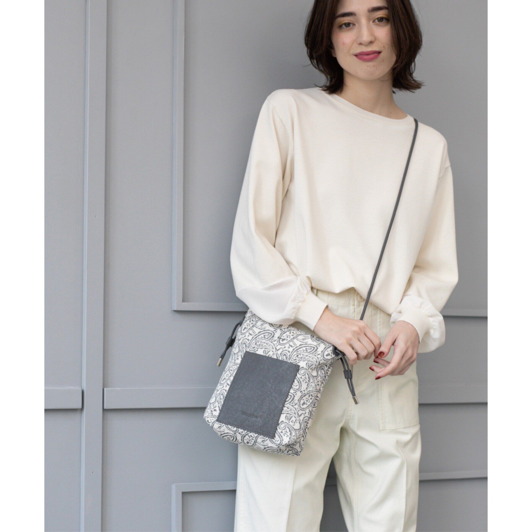 OPAQUE.CLIP「ジョーゼット切替スリーブニット【洗濯機洗い可】」|ニット・セーター|