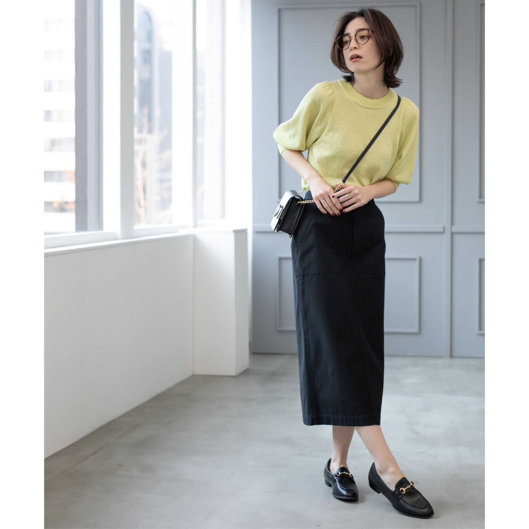 OPAQUE.CLIP「《S-LLsize》ストレッチベイカーナロースカート【洗濯機洗い可】」|スカート|