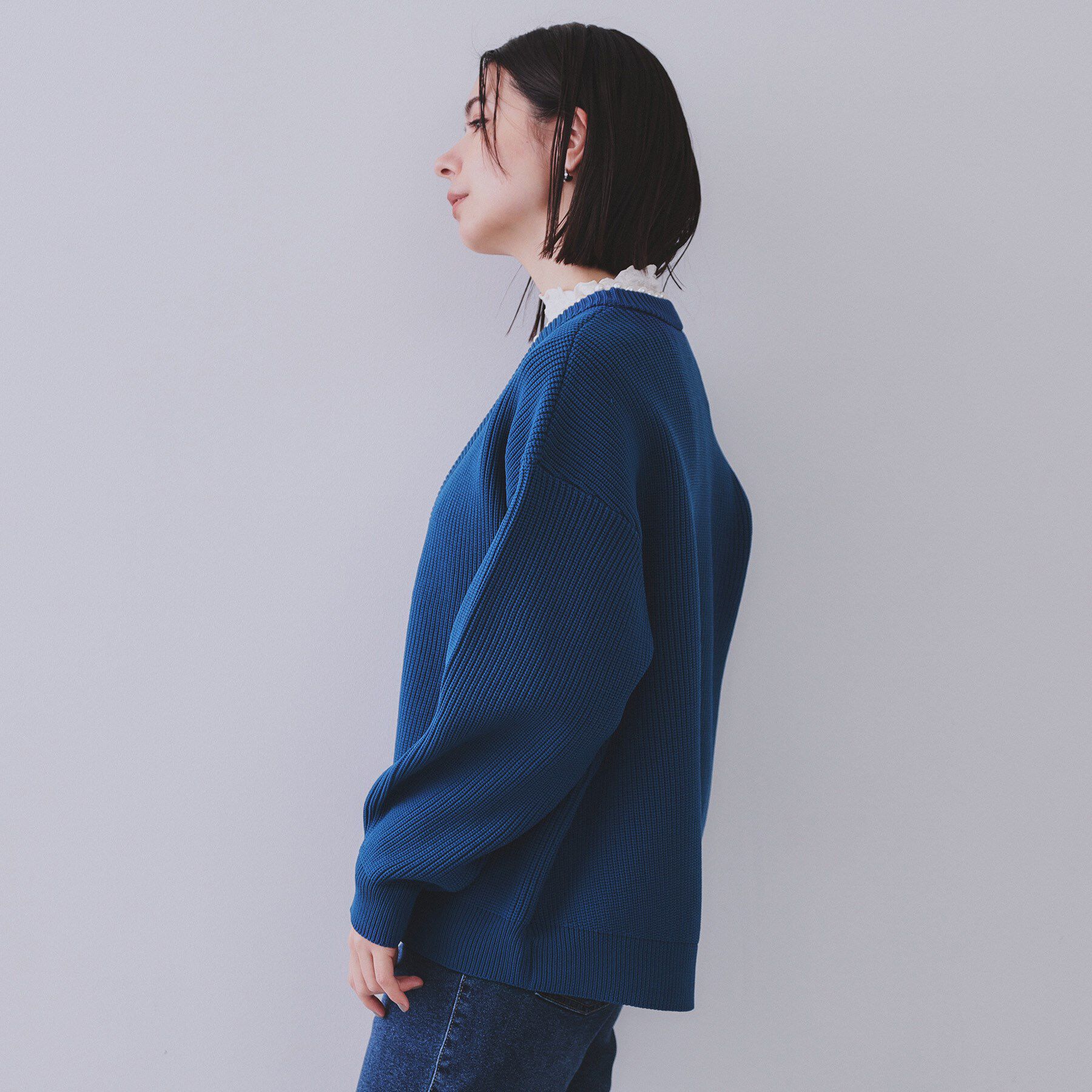 OPAQUE.CLIP「パール調ボタン付ニットカーディガン【洗濯機洗い可】」|カーディガン|