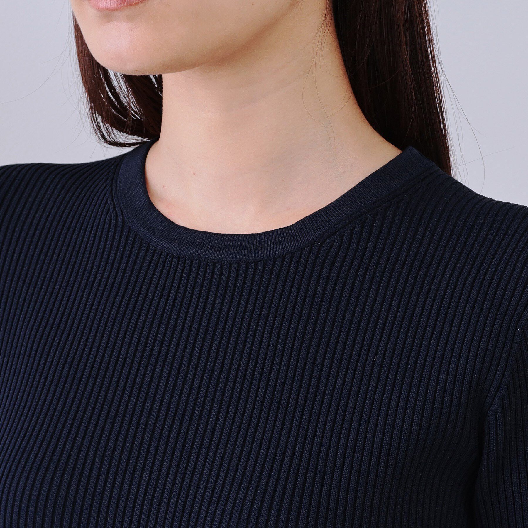 OPAQUE.CLIP「配色ラインフィット＆フレアニットワンピース【洗濯機洗い可/抗ピル】」|ワンピース|