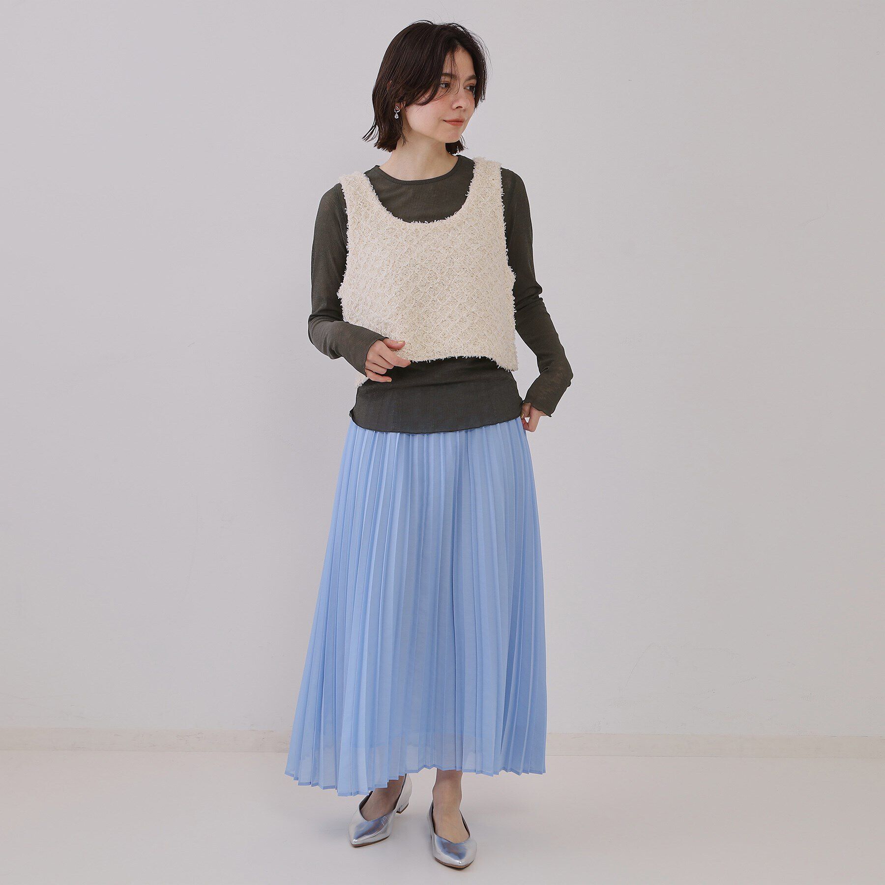 OPAQUE.CLIP「シアーリブカットソー【洗濯機洗い可】」|Tシャツ・カットソー|