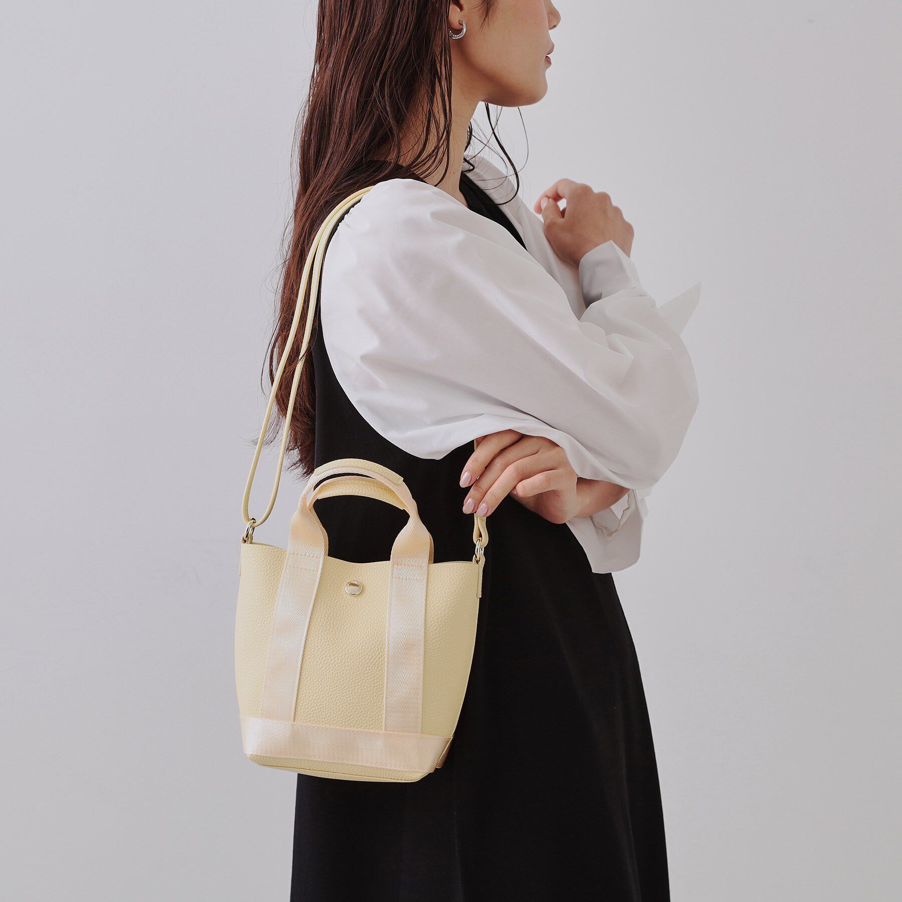 OPAQUE.CLIP「【長さ調整可能】シュリンク合皮コンビミニショルダーバッグ」|ショルダー・メッセンジャー|